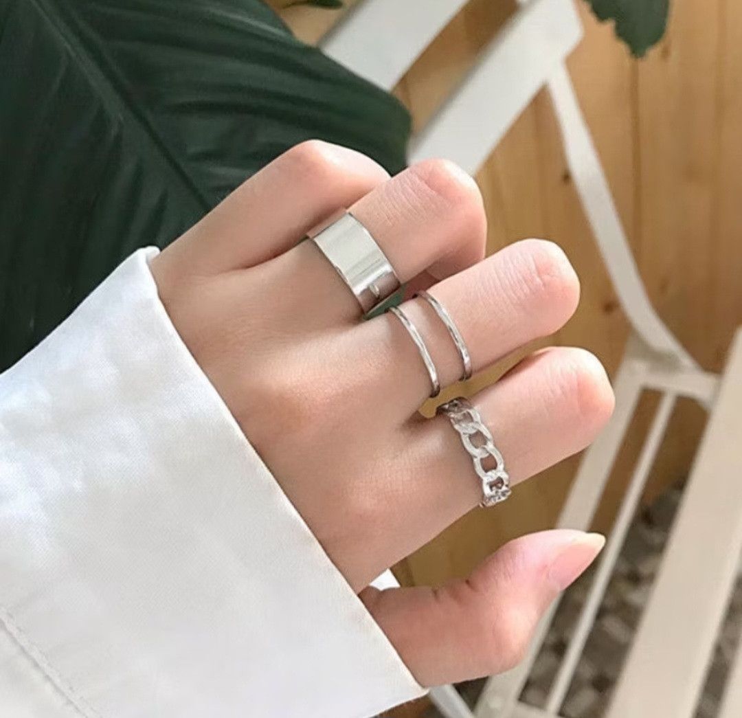 Japanese Brand Hip Hop hollow geometric open ring Size ONE SIZE - 4 Thumbnail