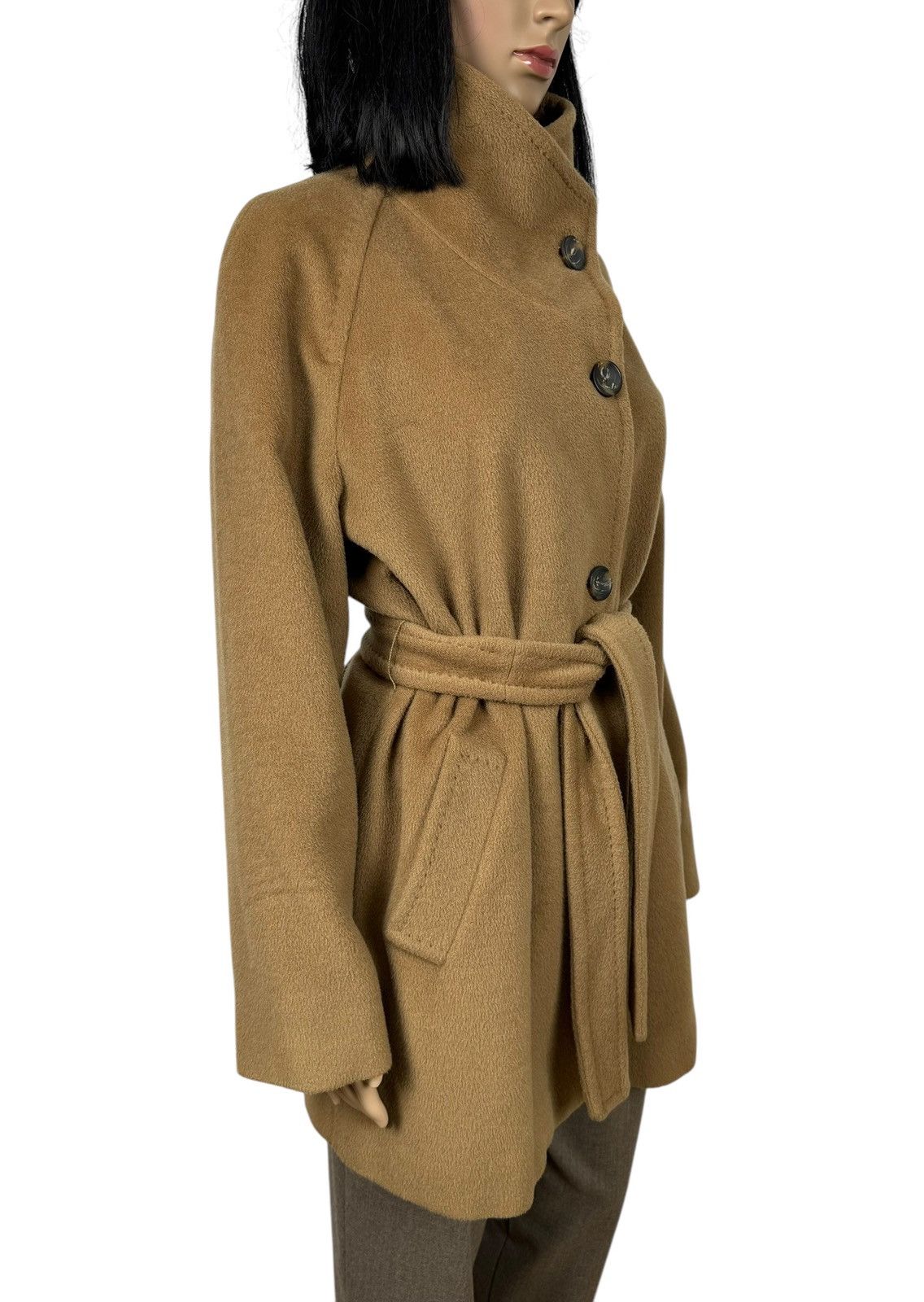 Marella Marella Wool-Cashmere Belted Coat Mock Neck size US8 IT44 Size M / US 6-8 / IT 42-44 - 4 Thumbnail