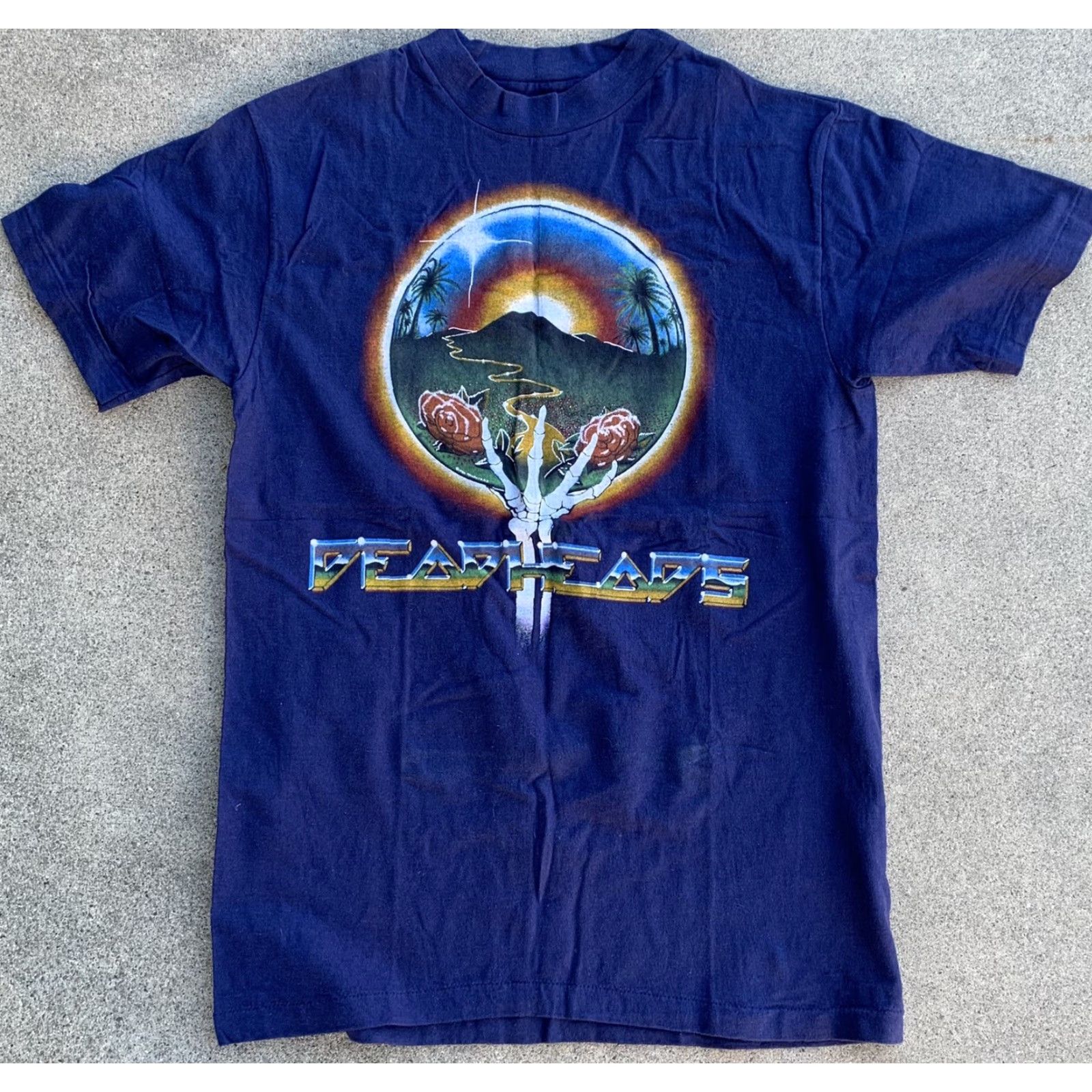 Hanes vtg Deadheads t-shirt 1980s Mens M Blue 100% cotton Hanes Beefy-T graphic tee Psychedelic Art 80s Size US M / EU 48-50 / 2 - 5 Thumbnail
