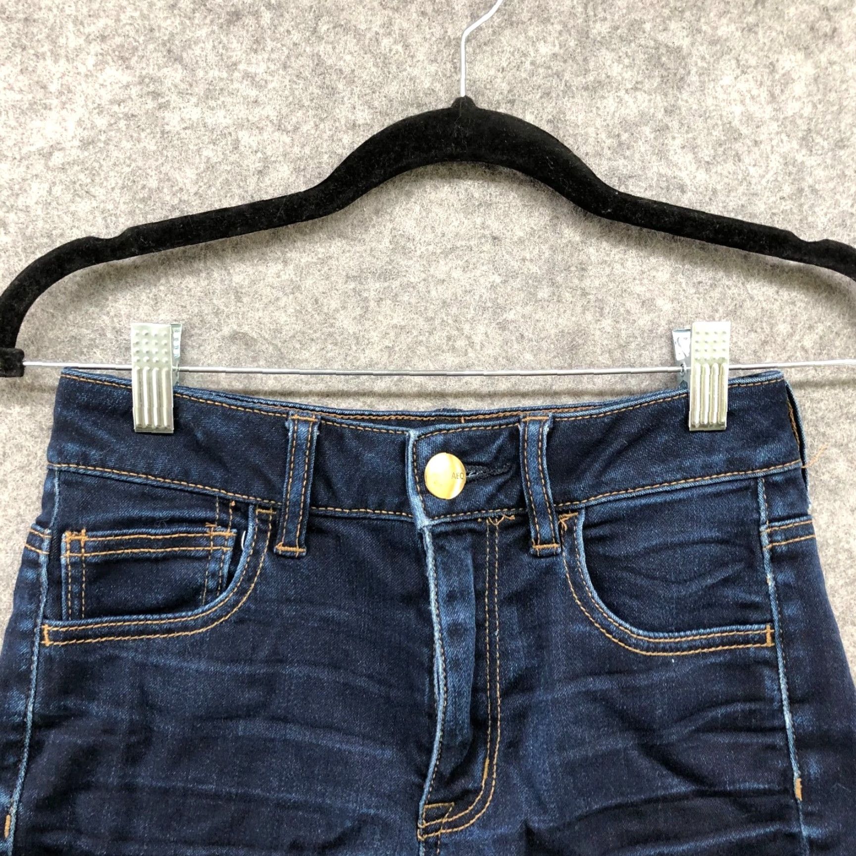 American Eagle Outfitters VINTAGE American Eagle Outfitters Denim Shorts Womens Size 2 Blue Dark Wash Cutoff Bohemian Festival Summer Size 26" / US 2 / IT 38 - 3 Thumbnail