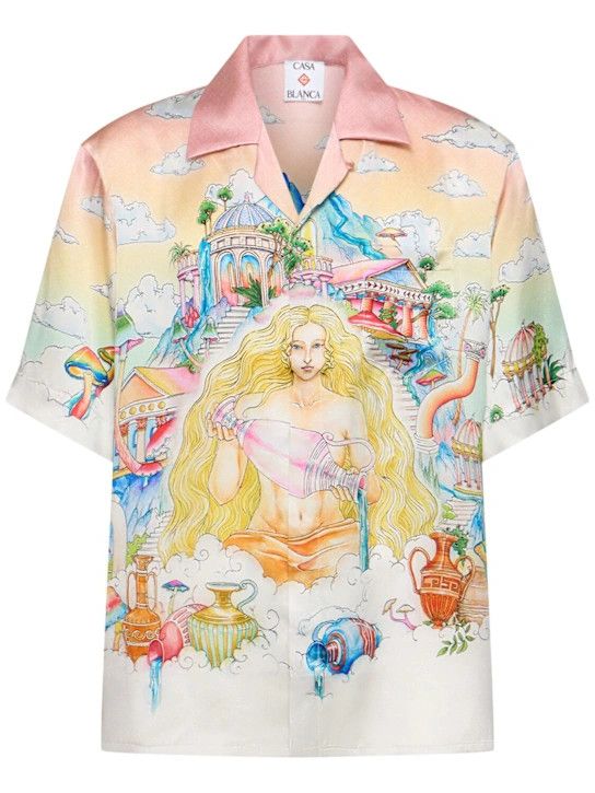 Casablanca o1lsvrm0425 Short Sleeve Silk Shirt in Multicolor Size US XL / EU 56 / 4 - 1 Thumbnail