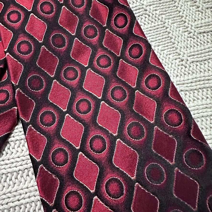 Hugo Boss Hugo Boss maroon red abstract print silk tie Size ONE SIZE - 2 Thumbnail