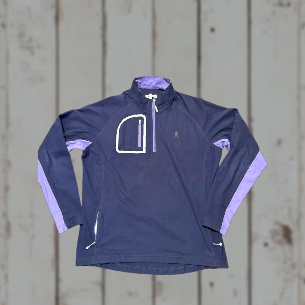 Peter Millar Peter Millar Crown Sport Forge Performance Quarter Zip Shirt Men L Blue/purple Logo Crest Golf Activewear Size US L / EU 52-54 / 3 - 1 Thumbnail