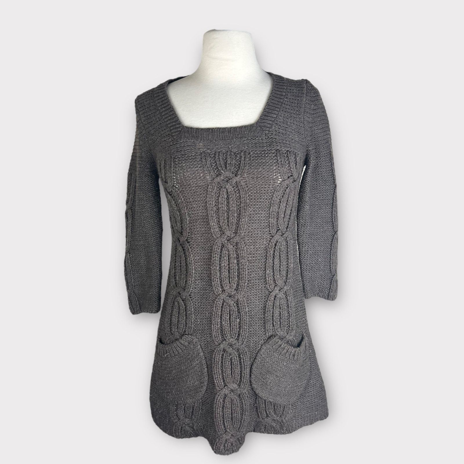 Nordstrom Glimmer By J.J. Basic | Vintage Y2K Cable Knit Sweater Dress Size S / US 4 / IT 40 - 1 Thumbnail