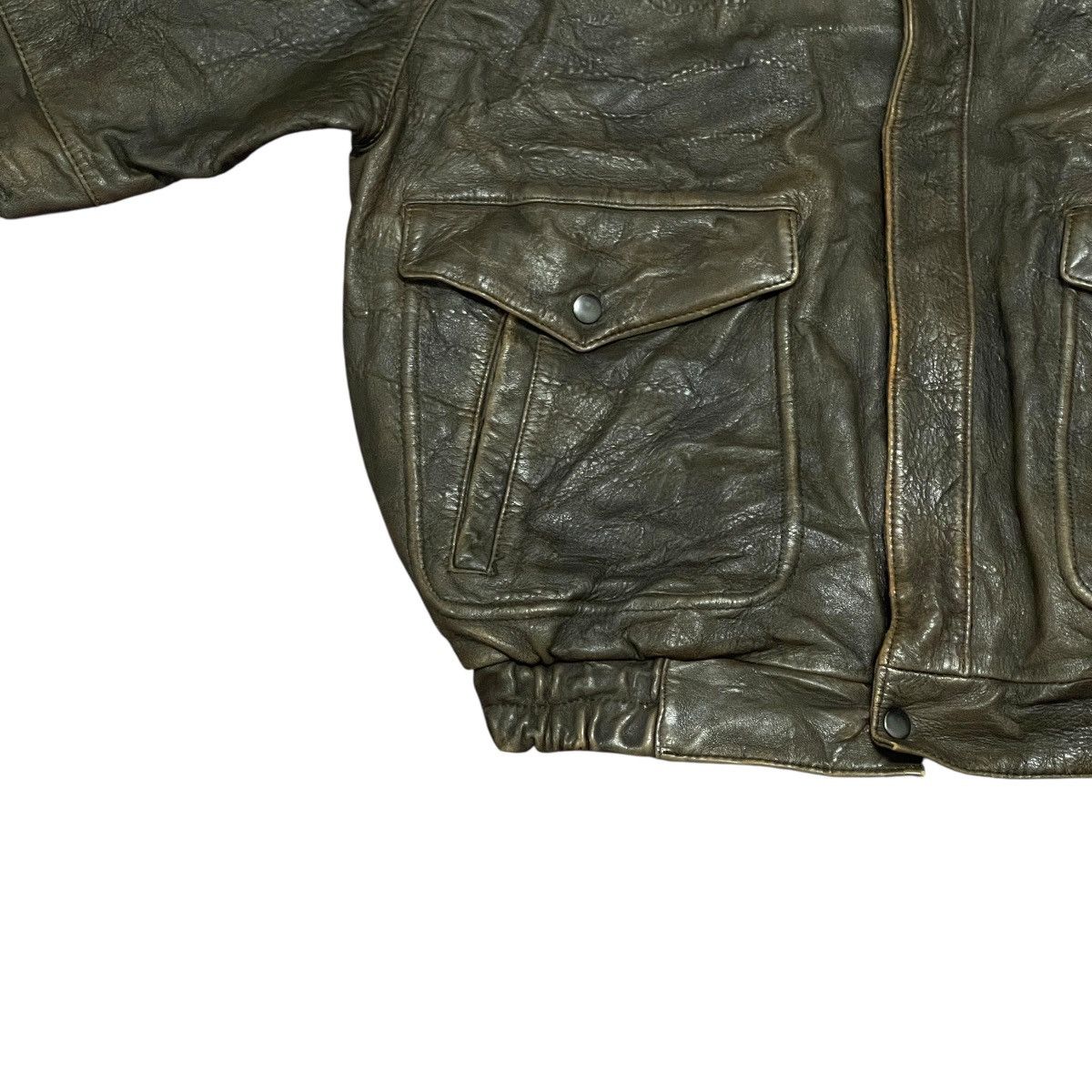 Leather Vintage Zufolo Sheepskin Flight Leather Bomber Jacket Size US L / EU 52-54 / 3 - 4 Thumbnail