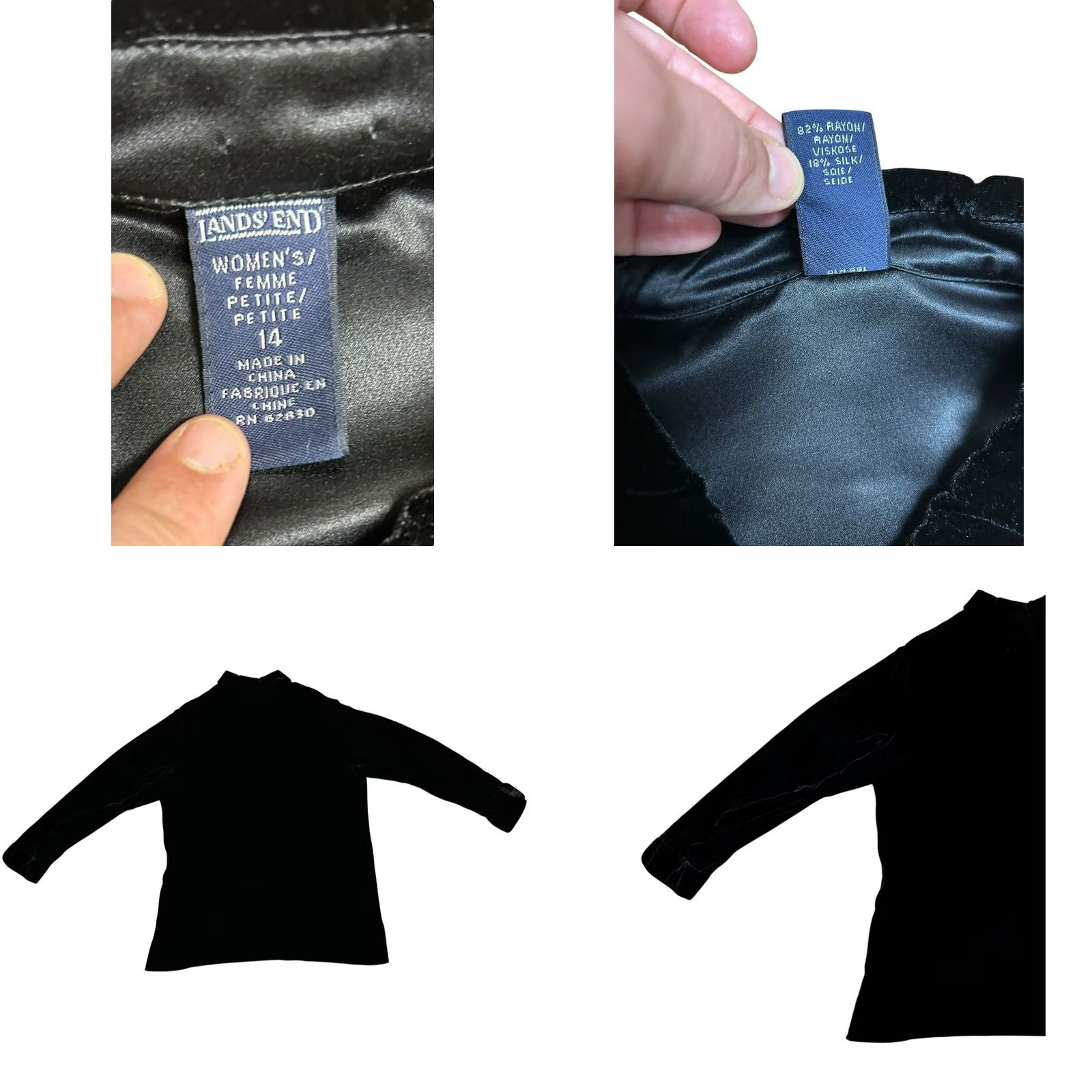 Lands' End VINTAGE Lands' End Blouse & Skirt 2 Piece Set Women Large 14-16 Black Long Sleeve Clothes Pants Suit? Size L / US 10 / IT 46 - 8 Thumbnail