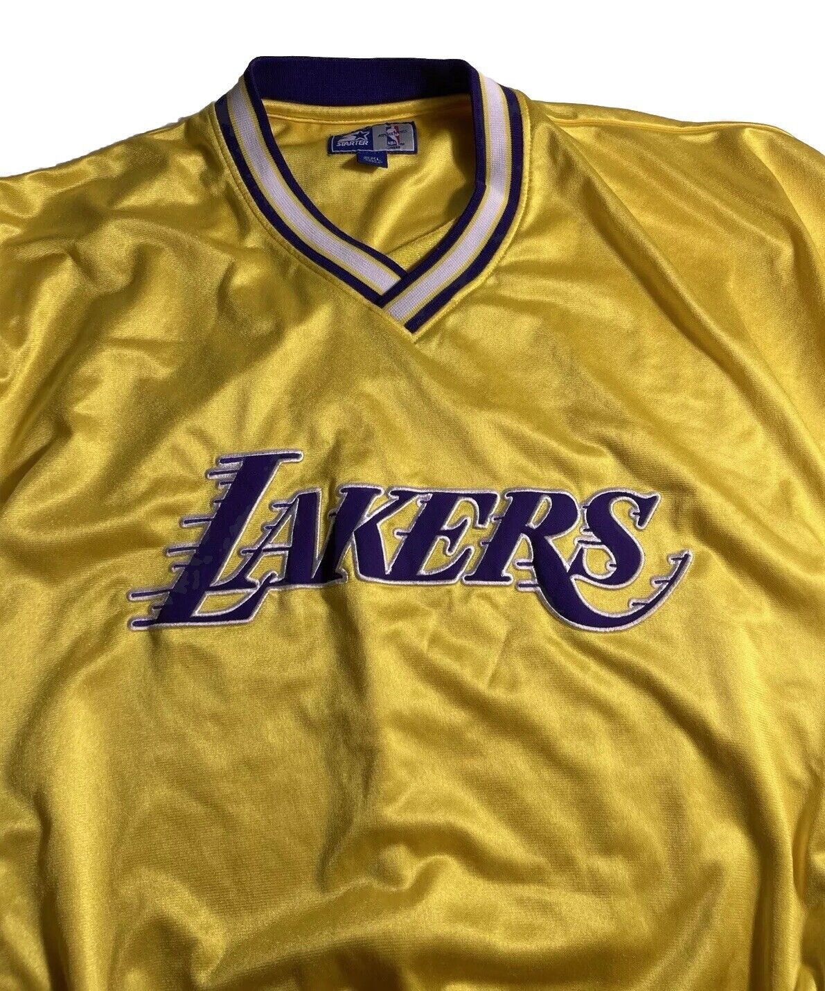 NBA × Starter × Vintage Starter Vtg Los Angeles Lakers Jacket NBA Authentics Sz 2XL Size US XXL / EU 58 / 5 - 9 Thumbnail
