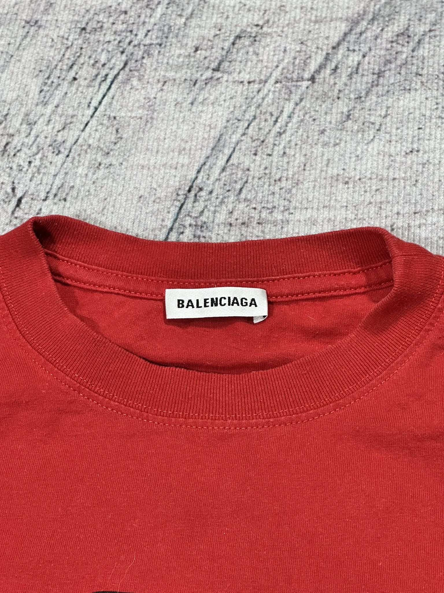 Balenciaga Balenciaga T-Shirt BB Logo Print Red Cotton Size M / US 6-8 / IT 42-44 - 4 Thumbnail