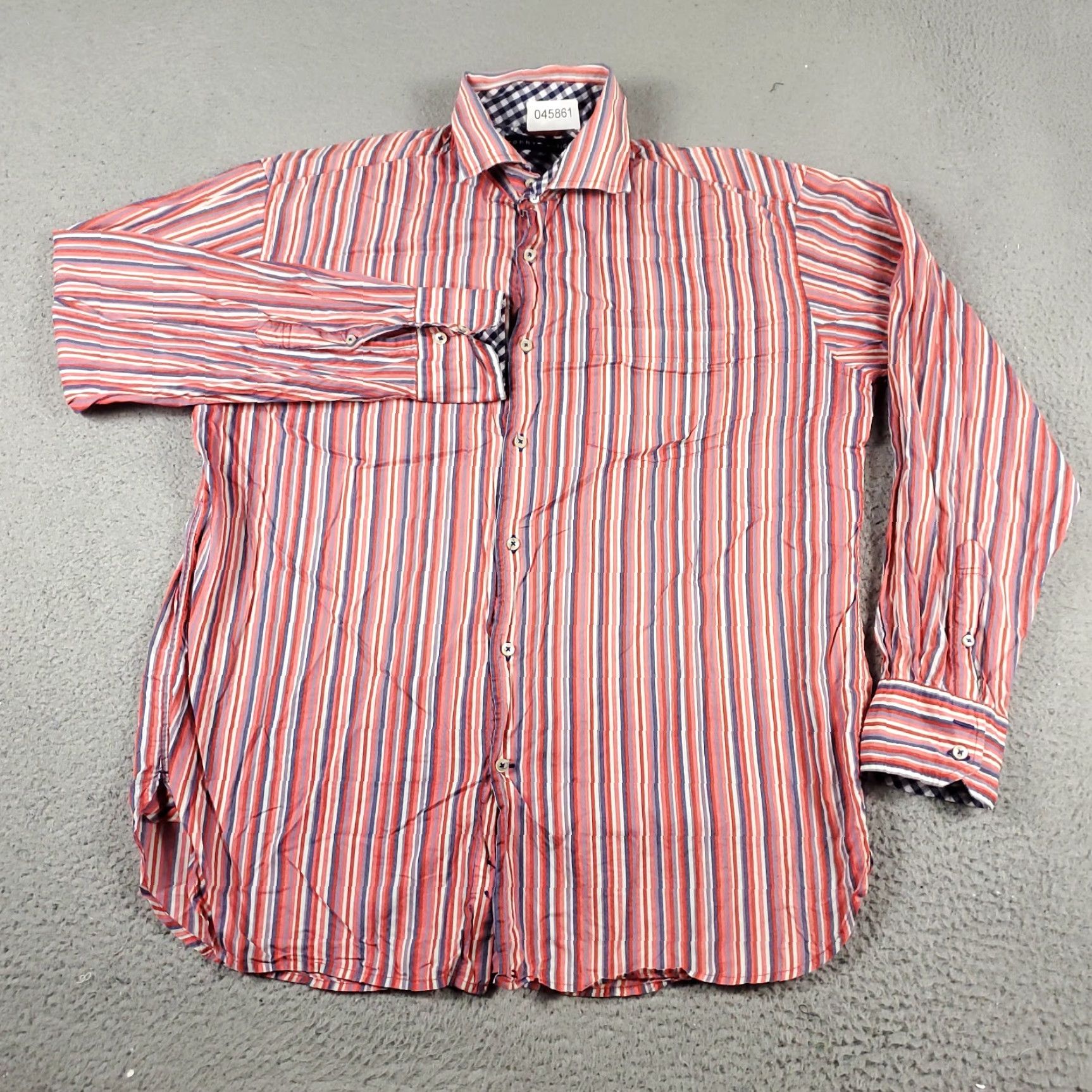 Tommy Hilfiger Tommy Hilfiger Shirt Mens M Red Blue Striped Button-Up Long Sleeve Casual Classic Preppy Size US M / EU 48-50 / 2 - 2 Thumbnail