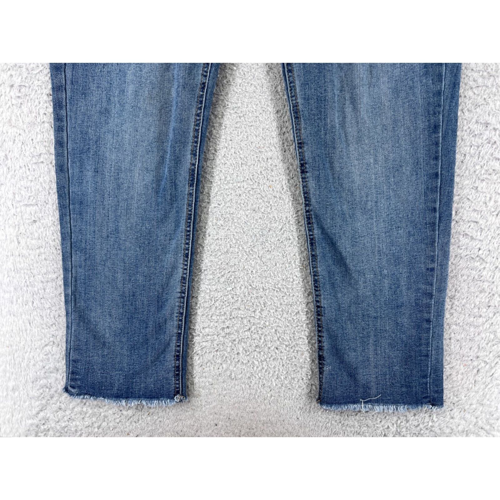 Vintage Seven7 Pants Women Blue Jean Denim Medium Wash Weekend Slim Fit Raw Hem 14 33x29 Size 36" / US 14 / IT 50 - 2 Thumbnail