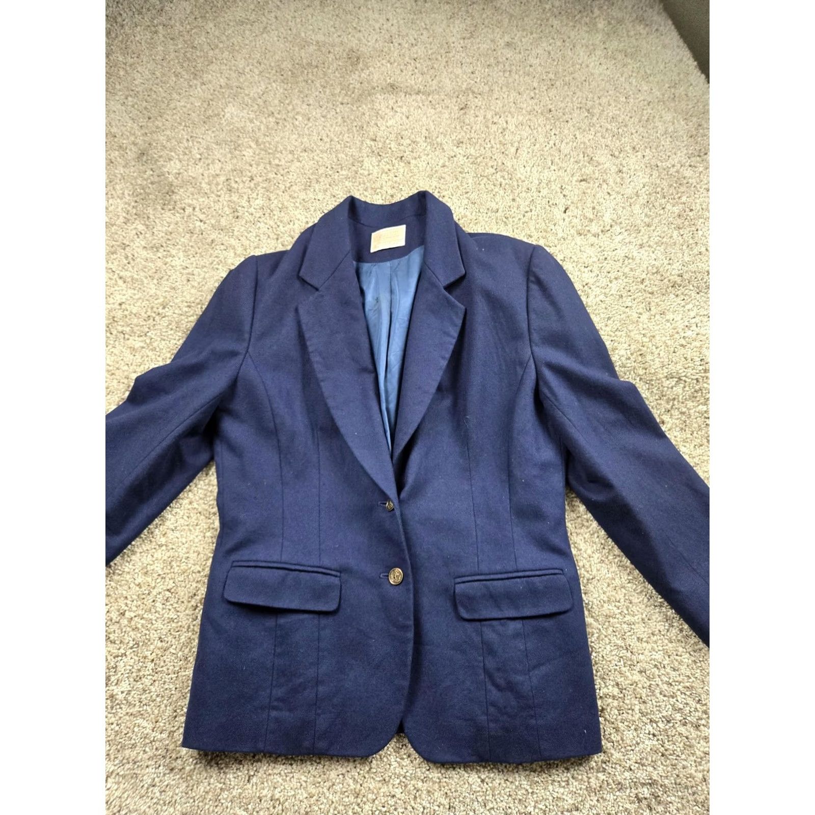 Pendleton VINTAGE Pendleton Blazer Womens XL Wool Navy Blue Button Sport Coat Jacket Size XL / US 12-14 / IT 48-50 - 6 Thumbnail