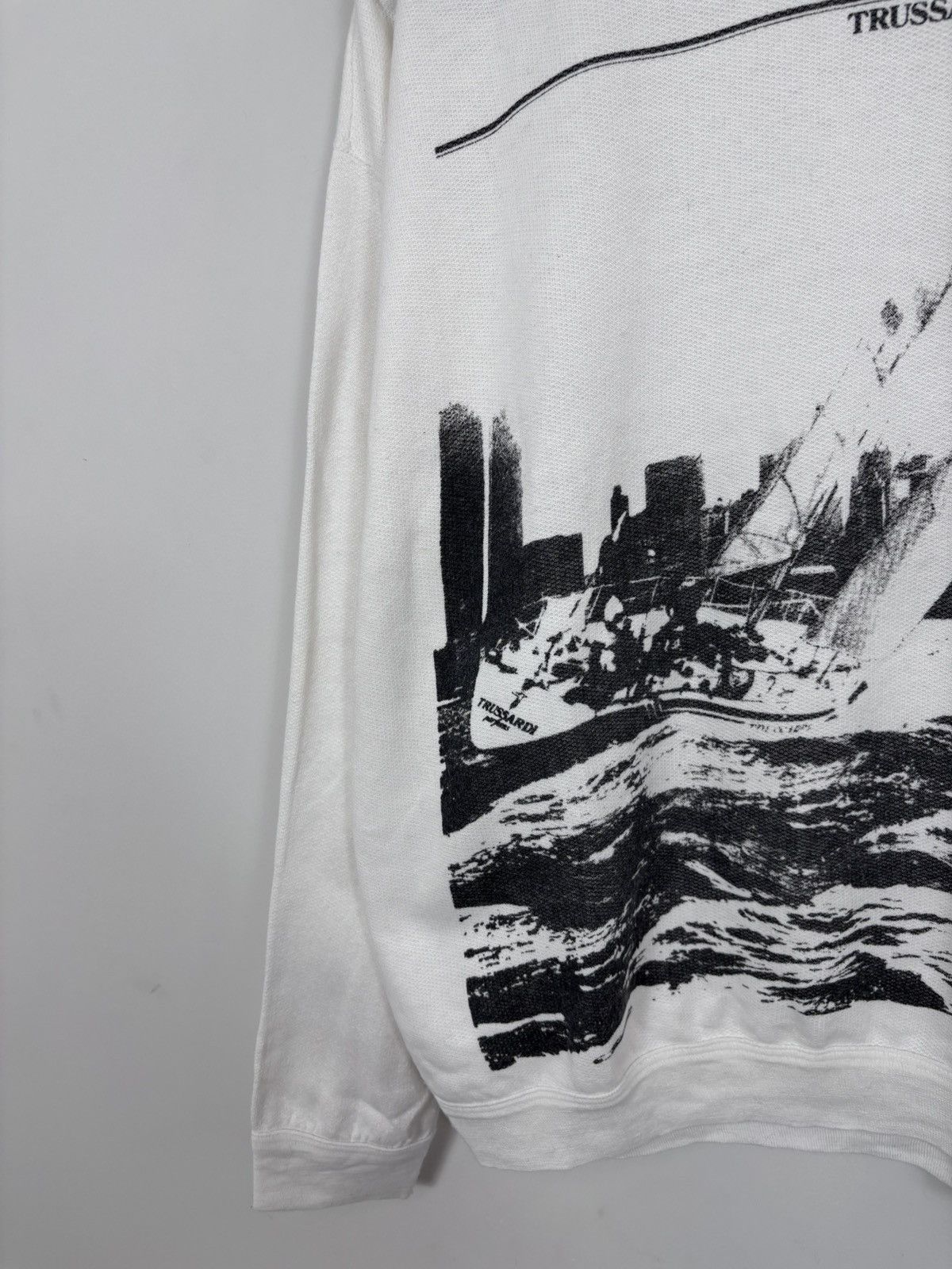Trussardi Vintage Trussardi Men’s Big City Print Logo White Sweatshirt Size US L / EU 52-54 / 3 - 5 Thumbnail