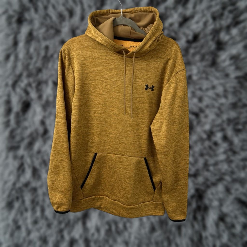 Under Armour Under Armour Hoodie Mens Medium Tall Yellow Gold Fleece Lined Sweatshirt L/S Size US M / EU 48-50 / 2 - 1 Thumbnail