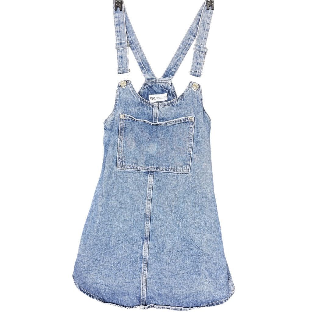 Zara Zara Denim Overall Jumper Skirt Minimalist Mini Dress XS