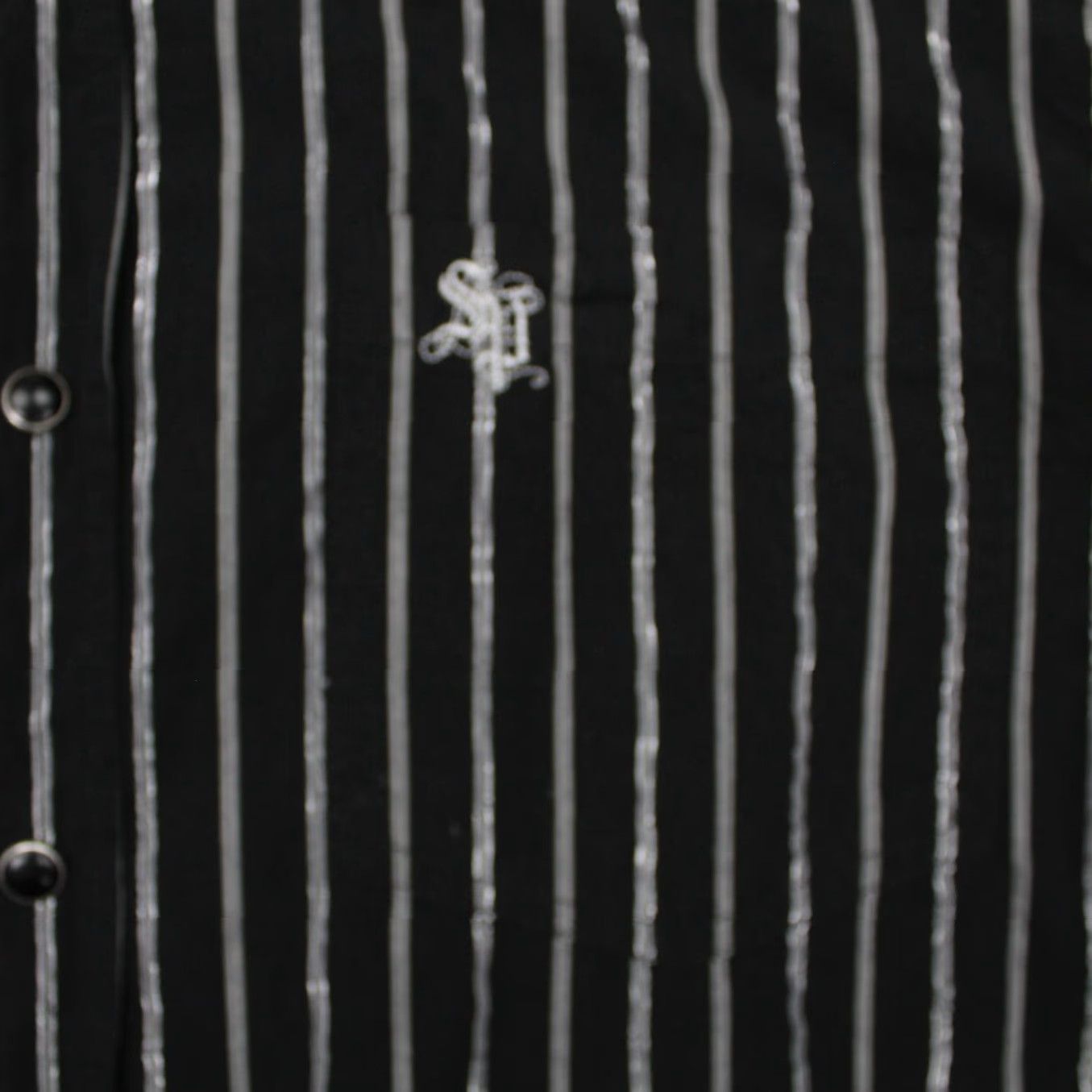 Southpole Southpole Button-Up Shirt Mens XL Black/Silver Stripe Long Sleeve Size US XL / EU 56 / 4 - 7 Thumbnail