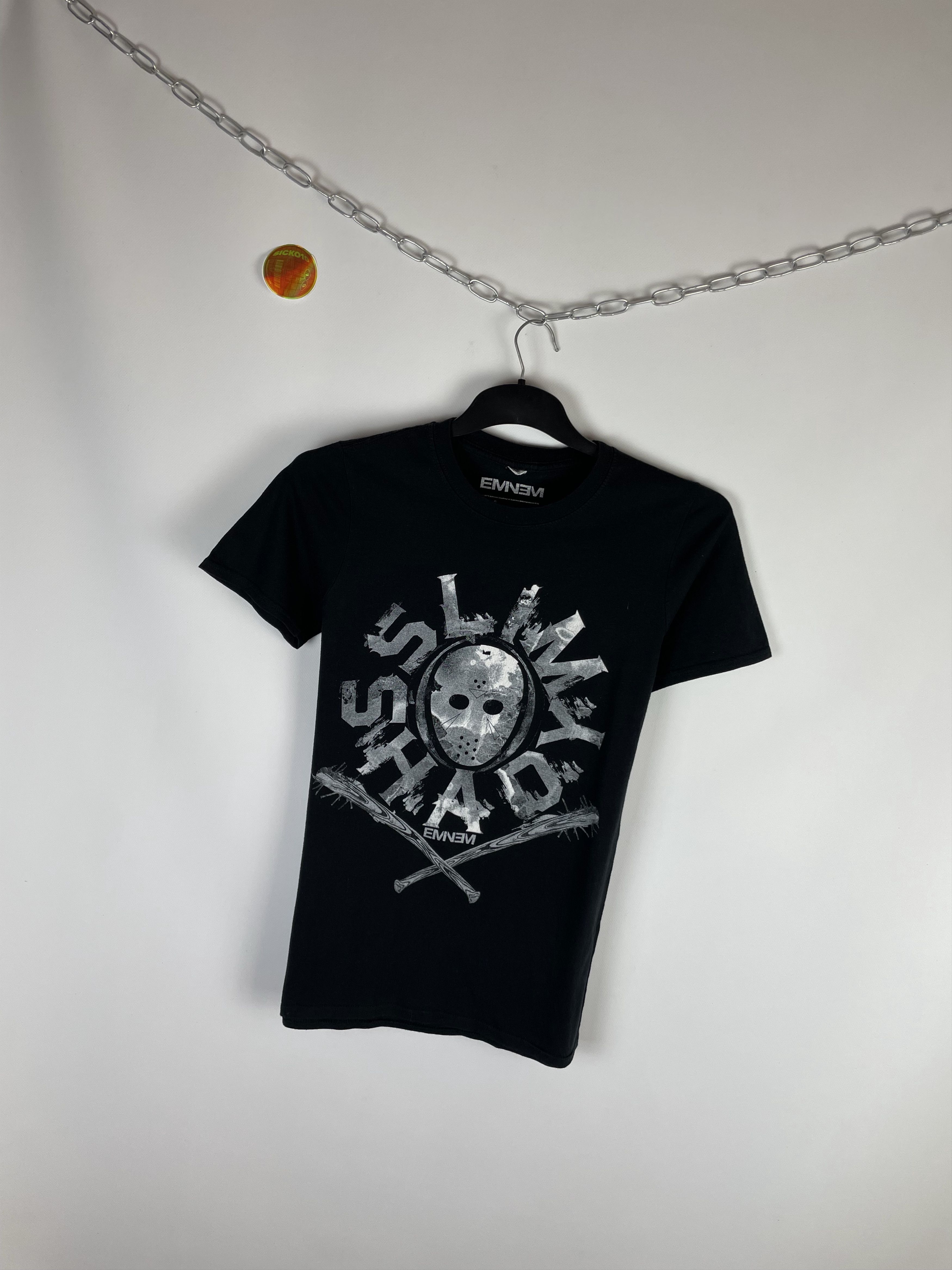 Eminem × Rap Tees × Vintage 2015 Eminem Slim Shady Black T-Shirt Size US S / EU 44-46 / 1 - 2 Thumbnail