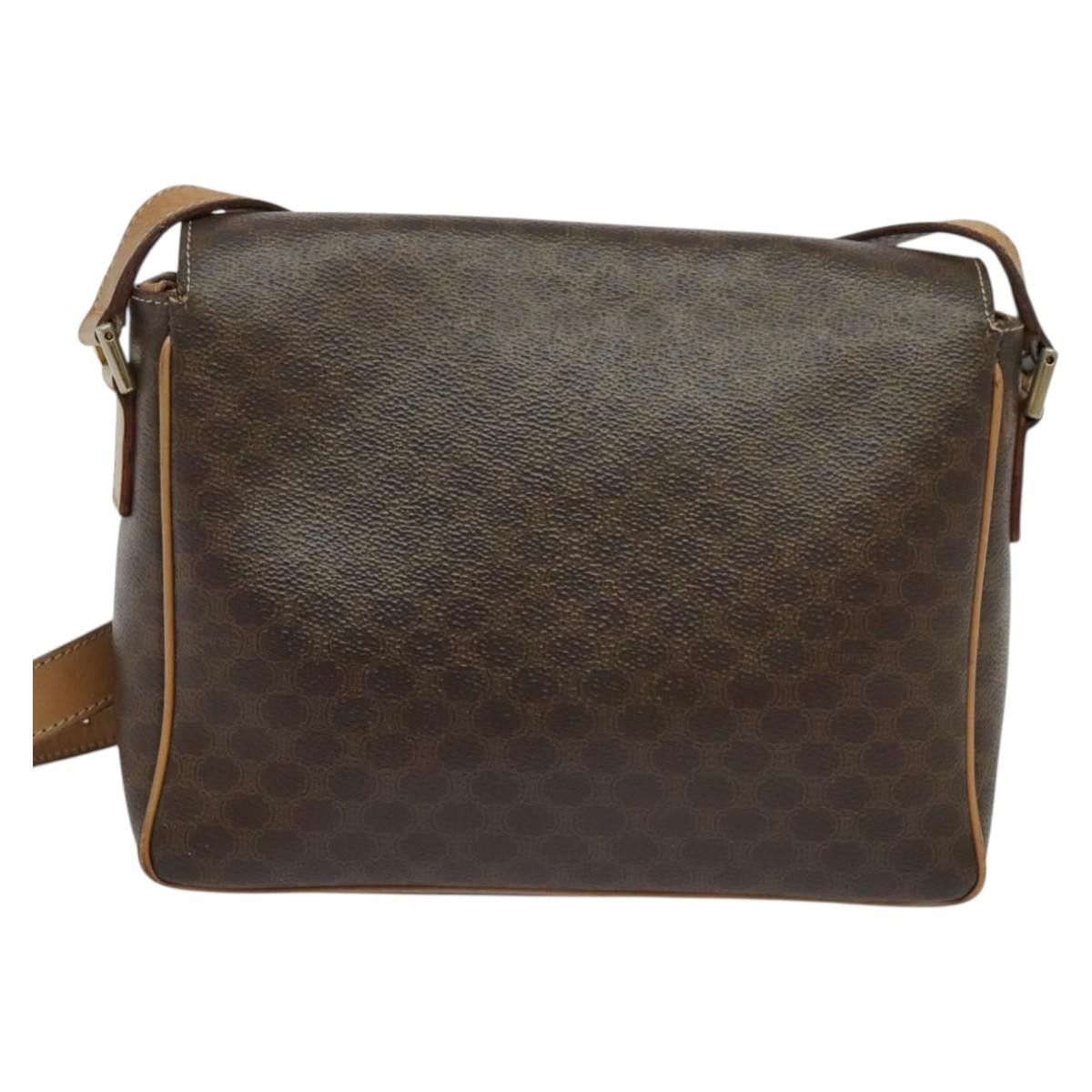Celine CELINE Macadam Canvas Shoulder Bag Pvc Leather Brown Gold Size ONE SIZE - 3 Thumbnail