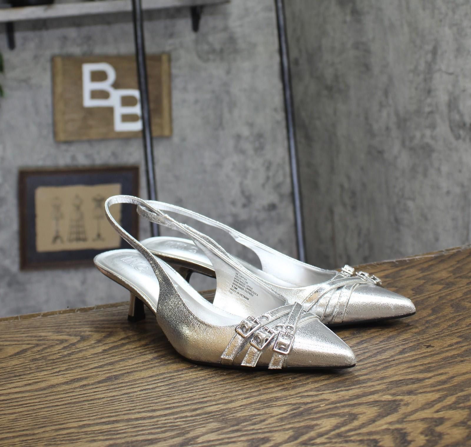 Other Inc International Concepts Heels Silver Crinkle Gray 9.5m Size US 9.5 / IT 39.5 - 1 Thumbnail