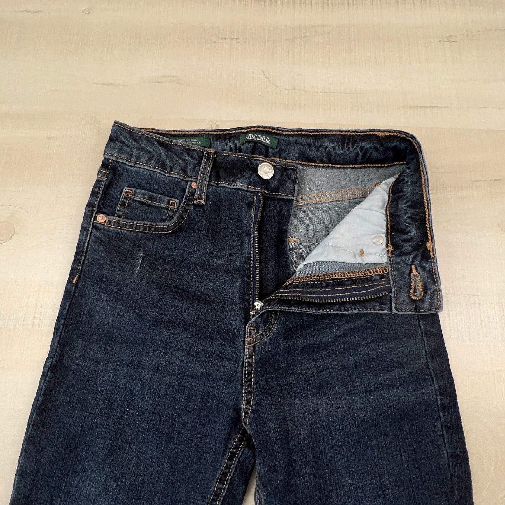 Vintage Wild Fable Women's 00 Dark Blue Highest Rise Skinny Distressed Jeans Size 24" / US 00 / IT 34 - 3 Thumbnail
