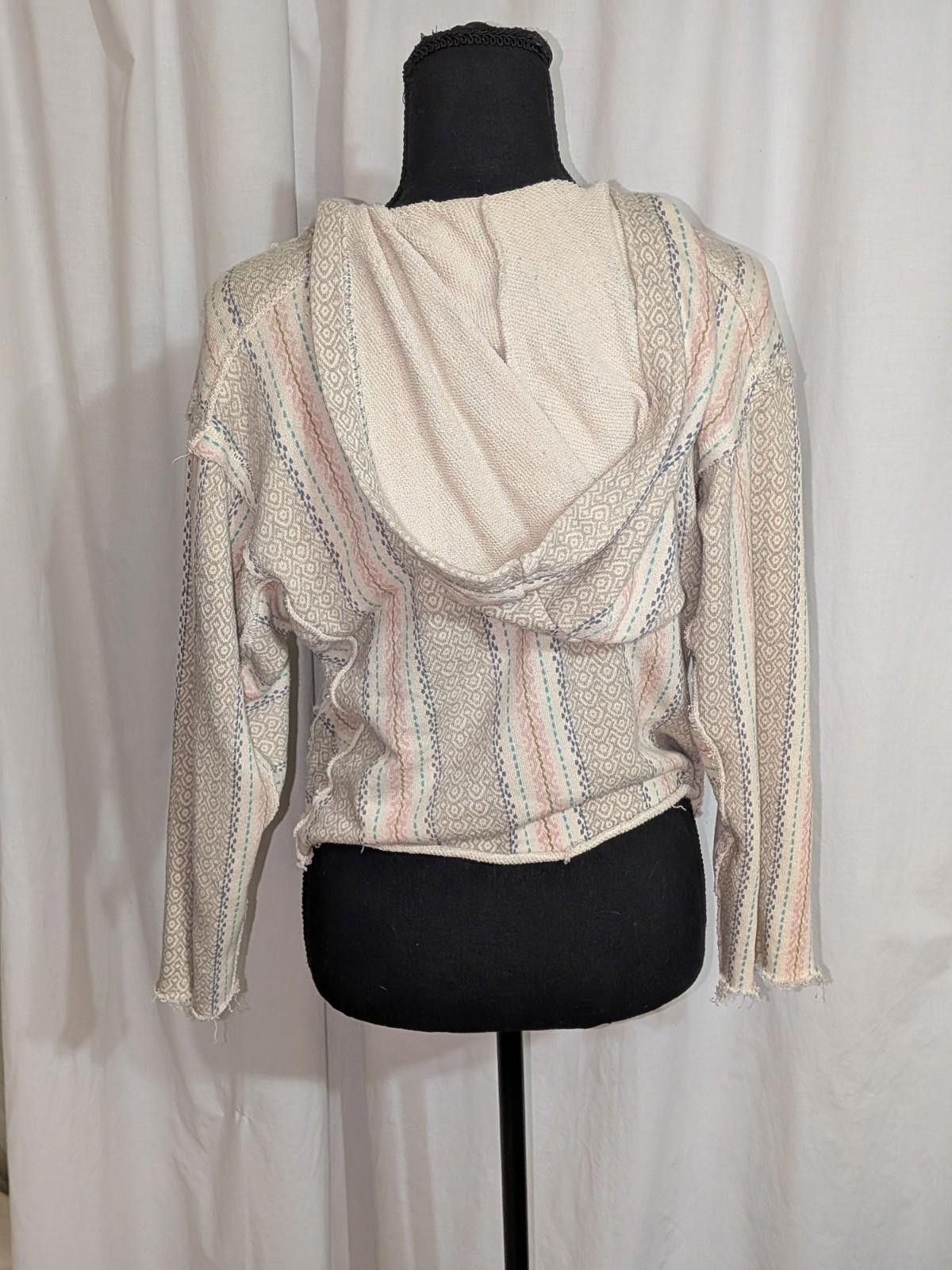 Billabong VTG Y2K Billabong Pastel Baja Distressed Rope Lace Up Hoodie Size XS / US 0-2 / IT 36-38 - 8 Thumbnail