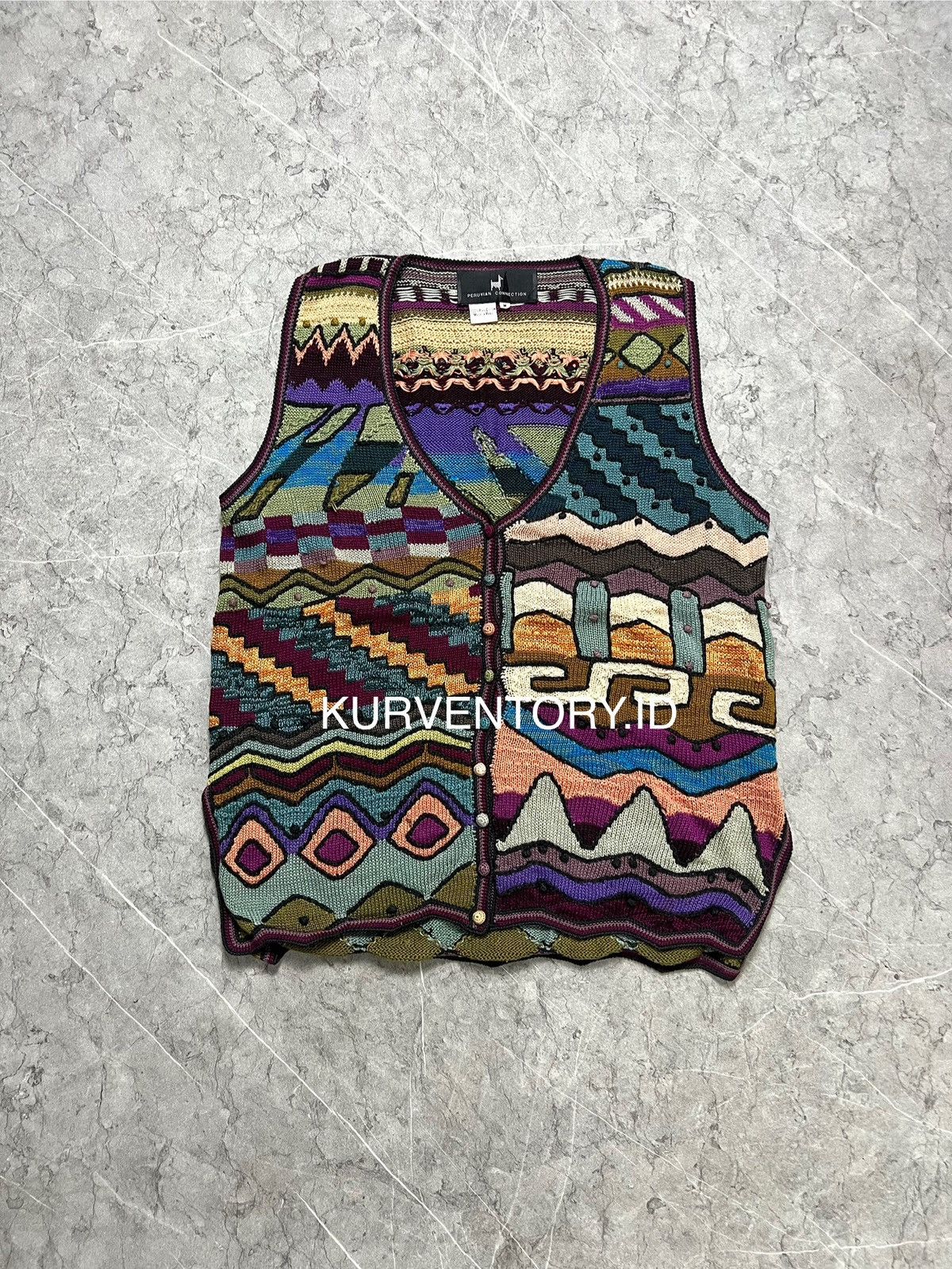Designer × Vintage !need gone! Peruvian Connection Knit Vest Size M / US 6-8 / IT 42-44 - 1 Thumbnail