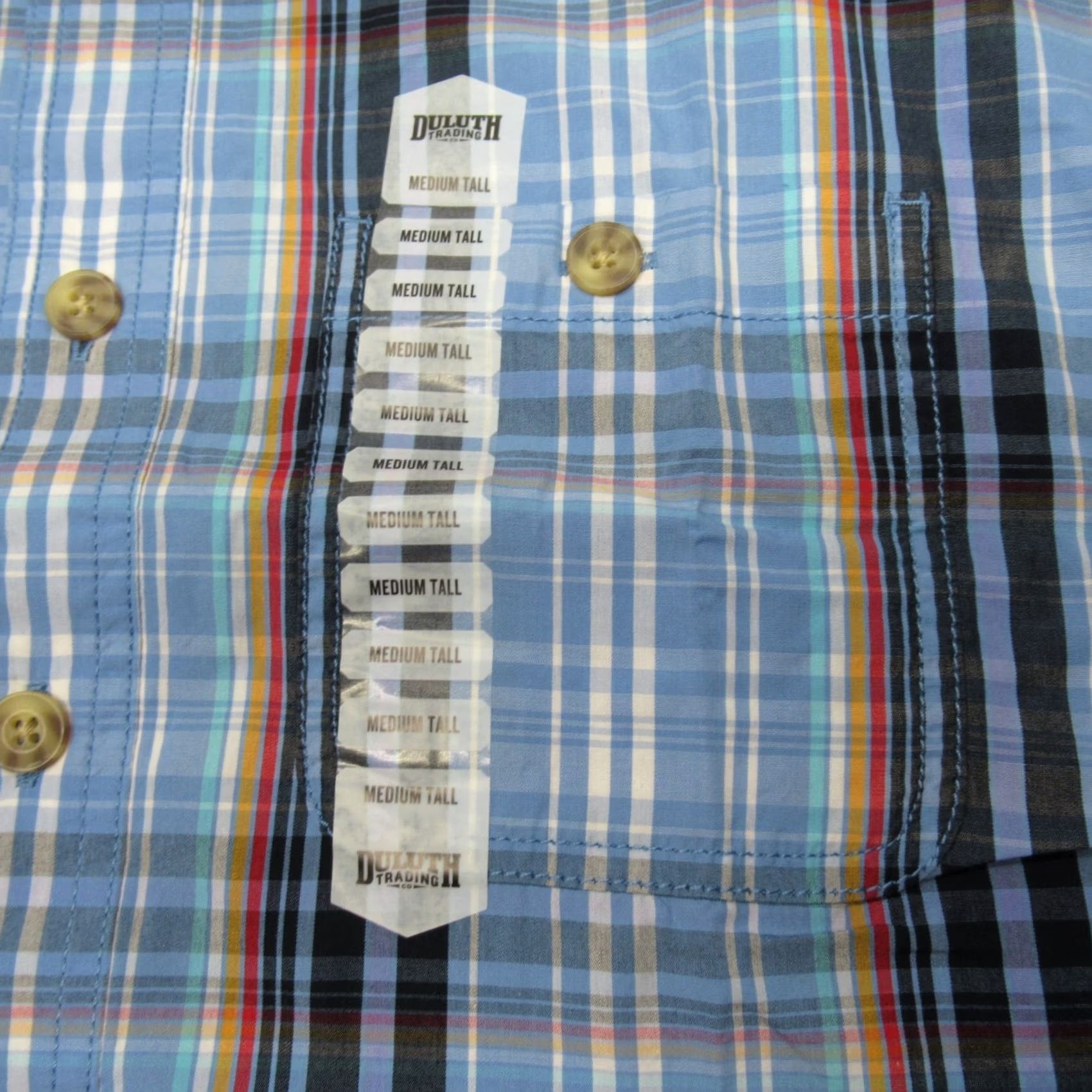 Vintage Duluth Trading Shirt Mens Tall M Blue Plaid Cotton Short Sleeve Button-Up Relaxed Fit Pocket Size US M / EU 48-50 / 2 - 6 Thumbnail