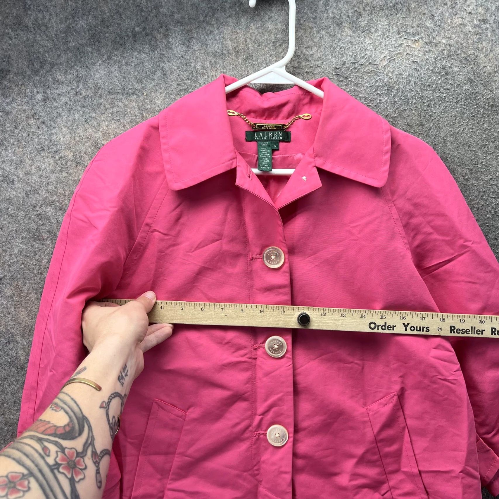 Ralph Lauren Lauren Ralph Lauren Jacket Womens Small Pink Button Front Short Swing Coat Size 28" / US 6 / IT 42 - 5 Thumbnail