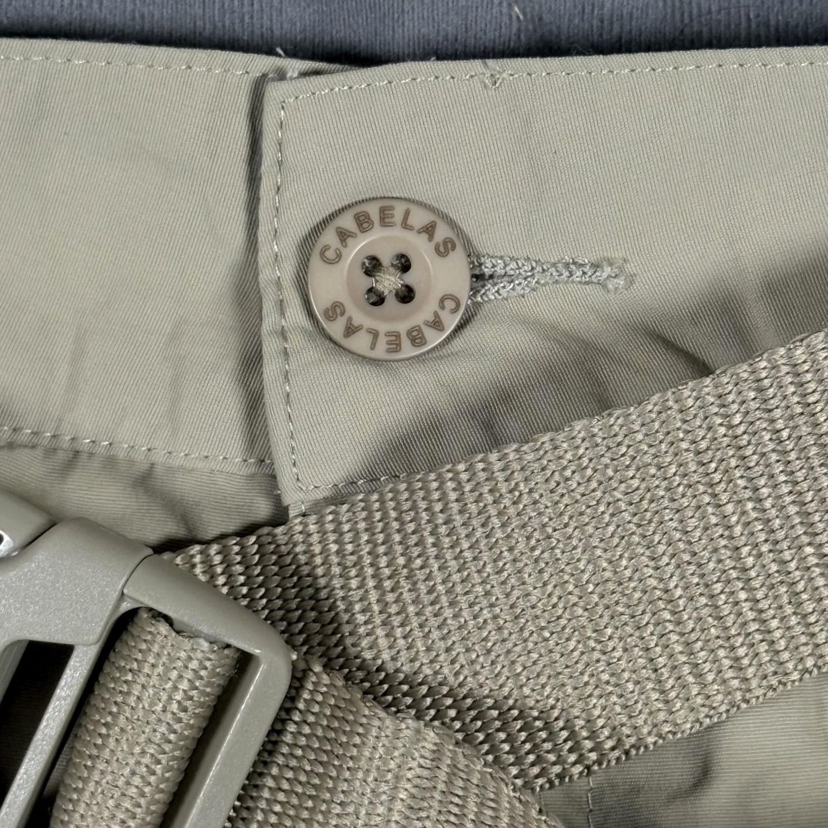 Vintage Cabela's Mens Cargo Shorts 38 Khaki Nylon Outdoor Hiking Belted Pockets Fishing Size US 38 / EU 54 - 2 Thumbnail