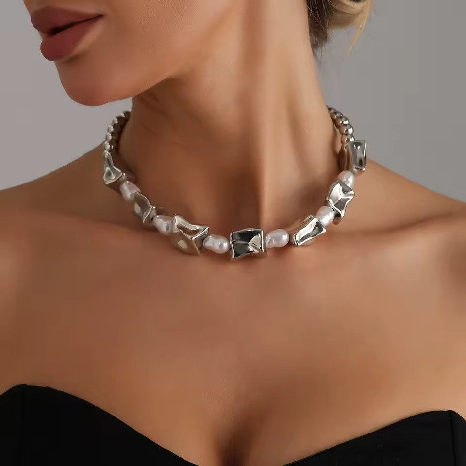 Jewelry Irregular Beads Chain Necklace Size ONE SIZE - 2 Thumbnail