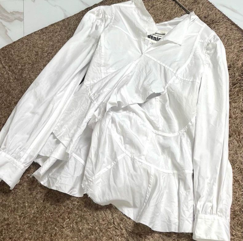 Comme des Garcons Comme Des Garcons White ruffled irregular long-sleeved shi Size XS / US 0-2 / IT 36-38 - 2 Thumbnail