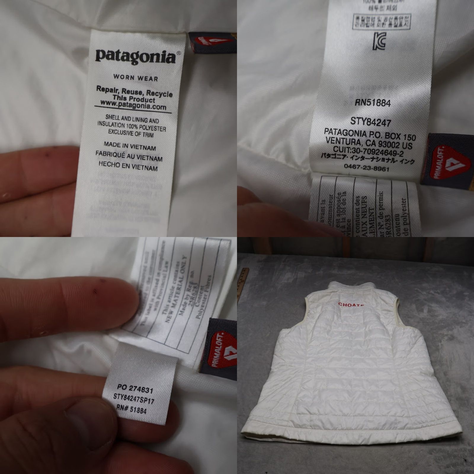 Patagonia Patagonia Nano Puff Vest Women Large White Quilted Full Zip Sleeveless Lightweight Zipper Pockets Casual Sportswear Size L / US 10 / IT 46 - 8 Thumbnail