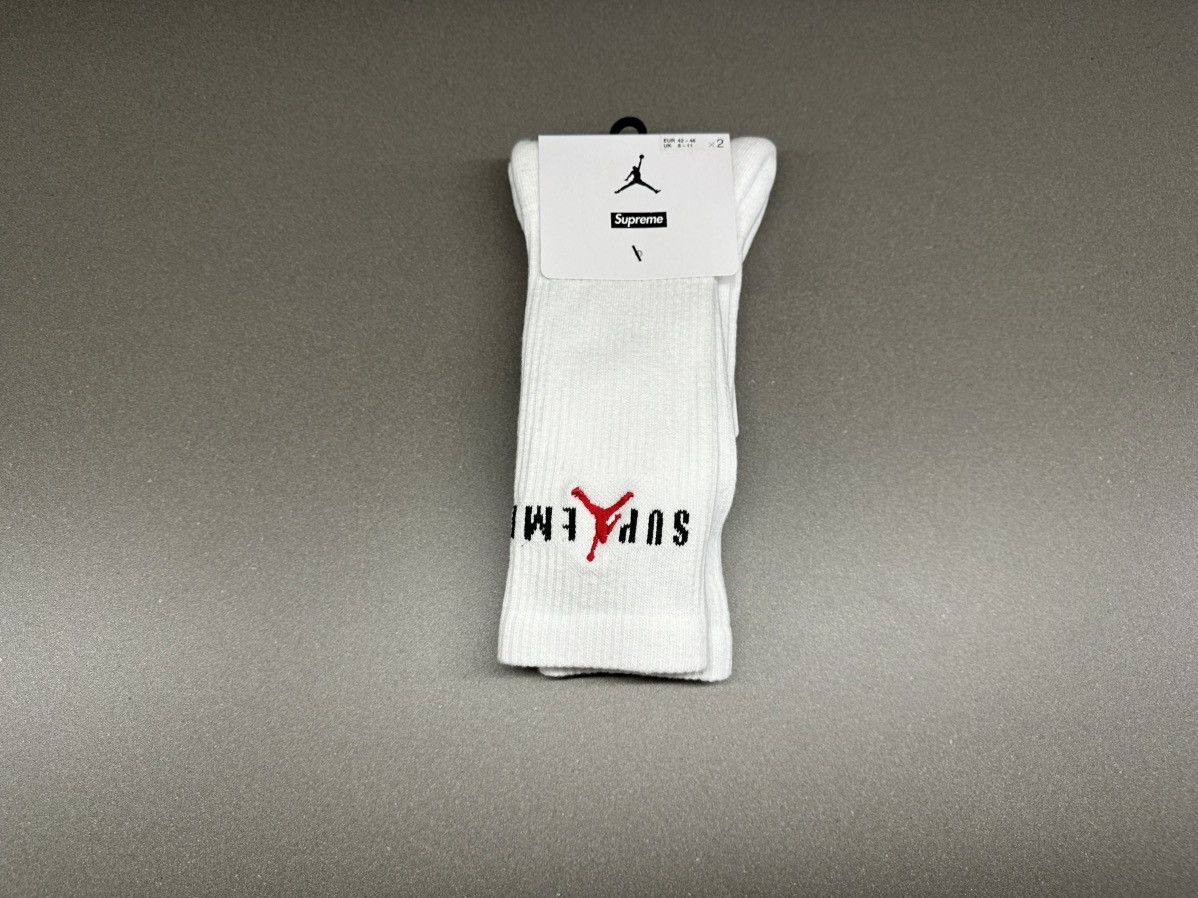 Jordan Brand × Supreme Supreme Jordan Crew Socks White Size ONE SIZE - 3 Thumbnail