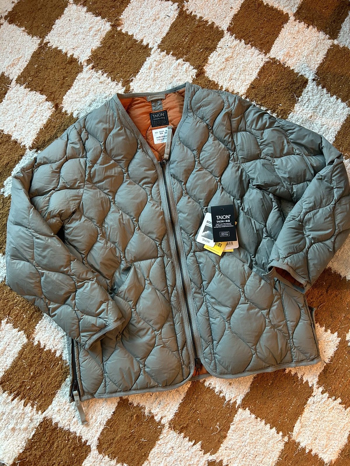 image of Taion Military Zip Down Jacket - Liner in Sage, Men's (Size Large)