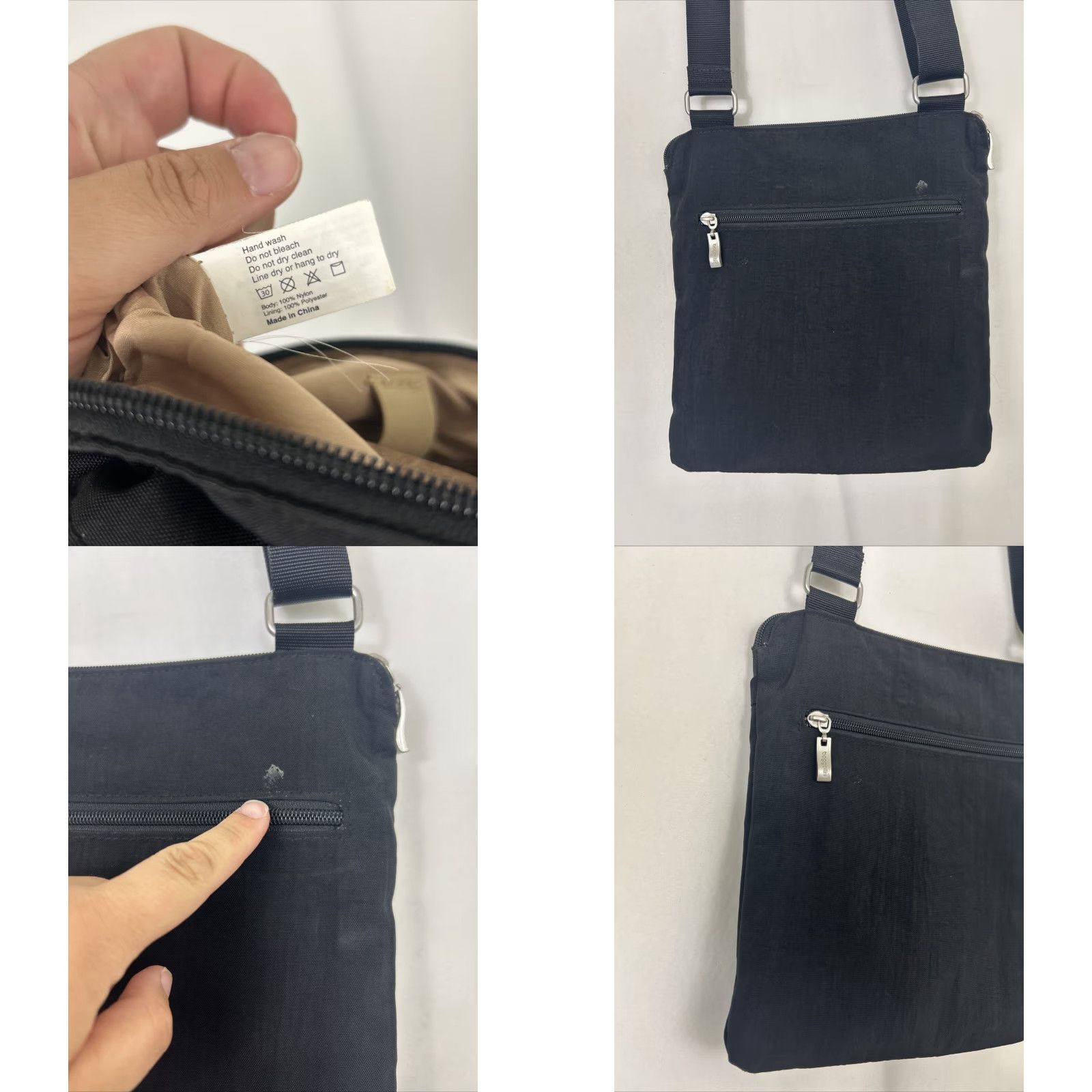 Vintage Baggallini Crossbody Bag Medium Black Nylon Polyester Adjustable Strap Womens Size ONE SIZE - 9 Thumbnail