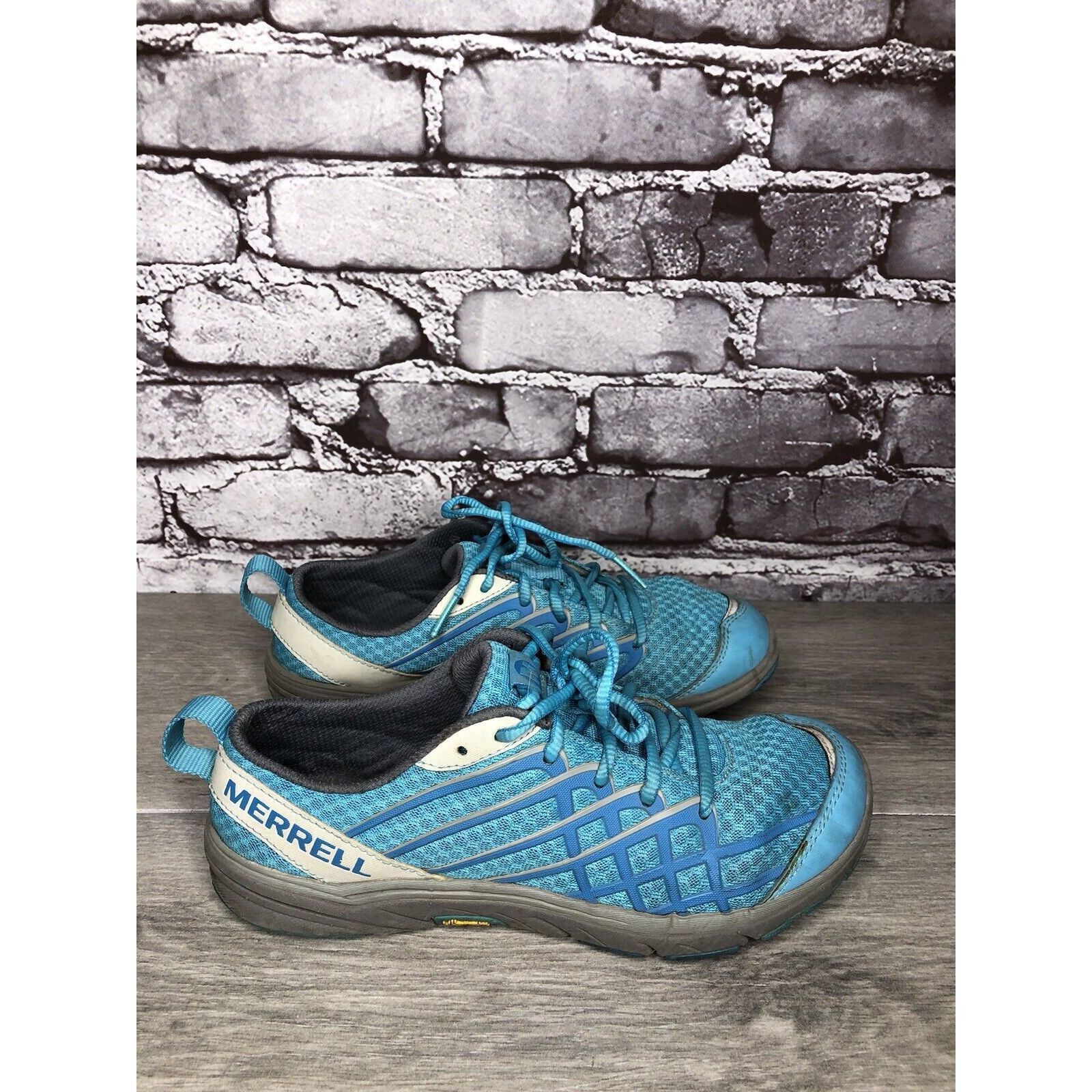 Merrell Merrell Aqua Blue Synthetic Vibram Outsole Light Weight Lace Size US 10.5 / IT 40.5 - 18 Thumbnail