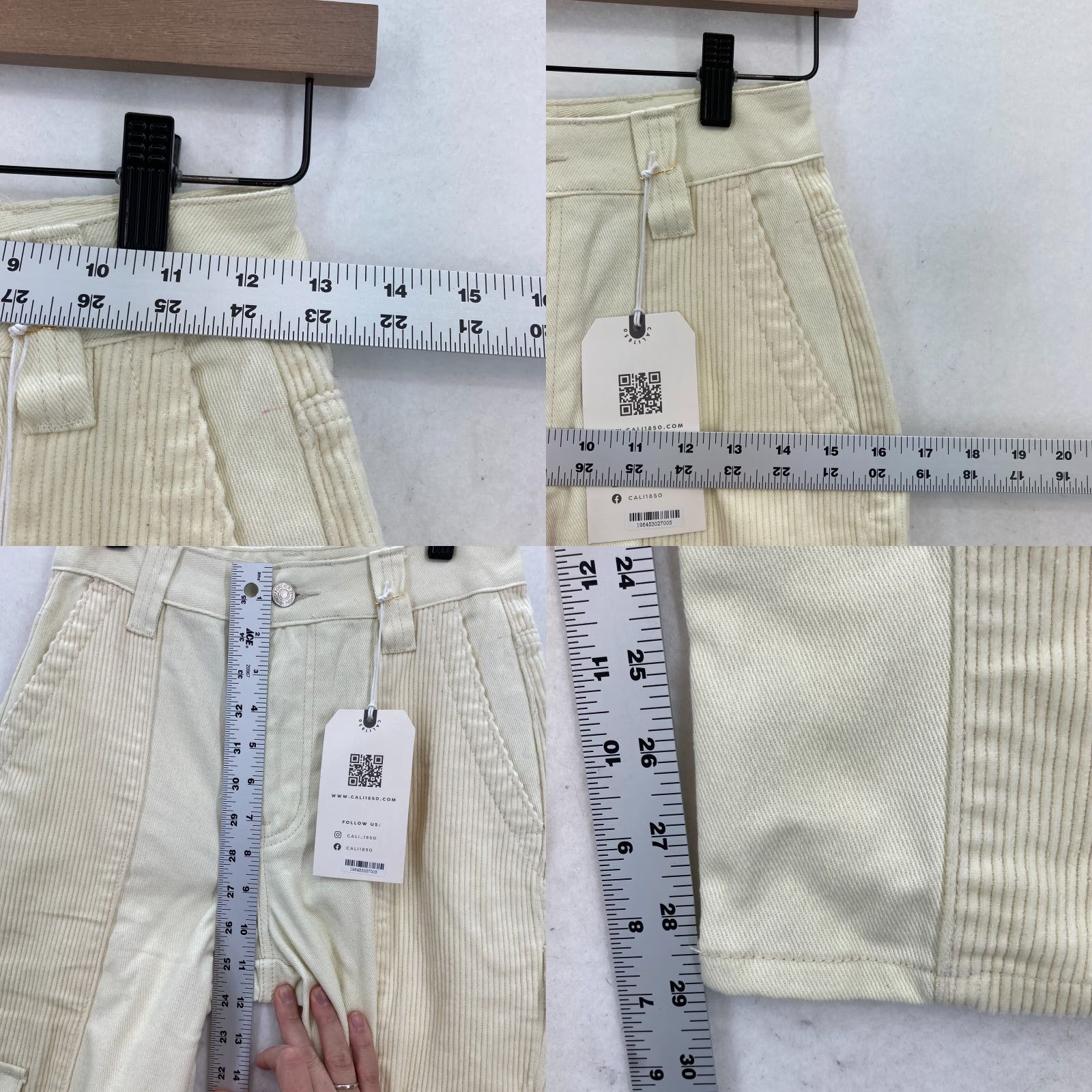 Vintage Cali 1850 Los Angeles Corduroy Carpenter Pants Women's XS Beige Cargo Utility Pants Size 26" / US 2 / IT 38 - 8 Thumbnail
