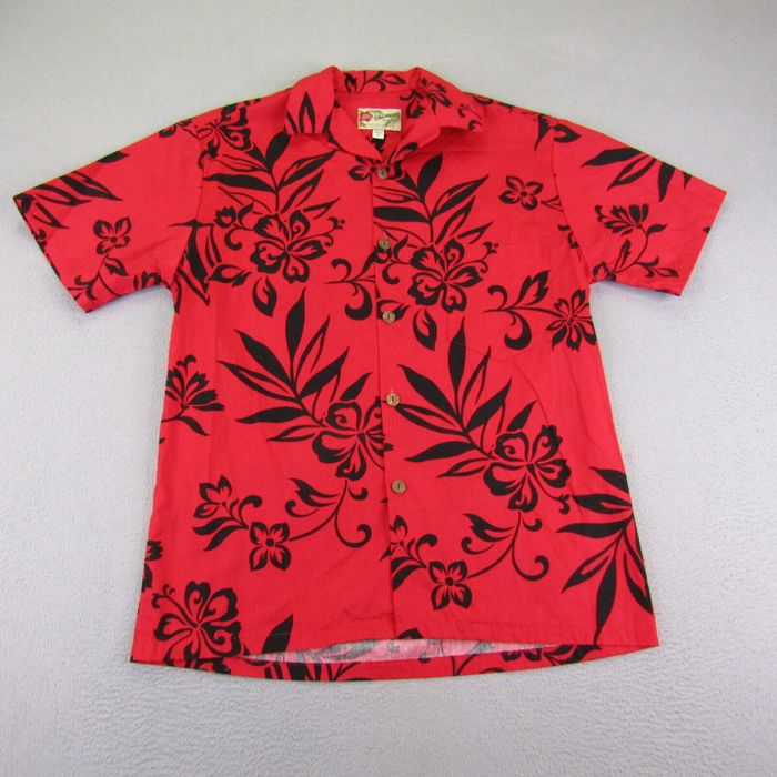 Hilo Hattie Hilo Hattie Hawaiian Shirt Mens Small Red Black Button Up ...