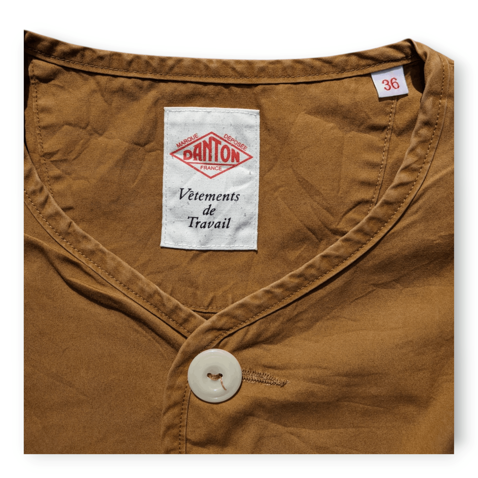 Danton Danton Brown Collarless Light Weight Chore Jacket Size XS / US 0-2 / IT 36-38 - 4 Thumbnail