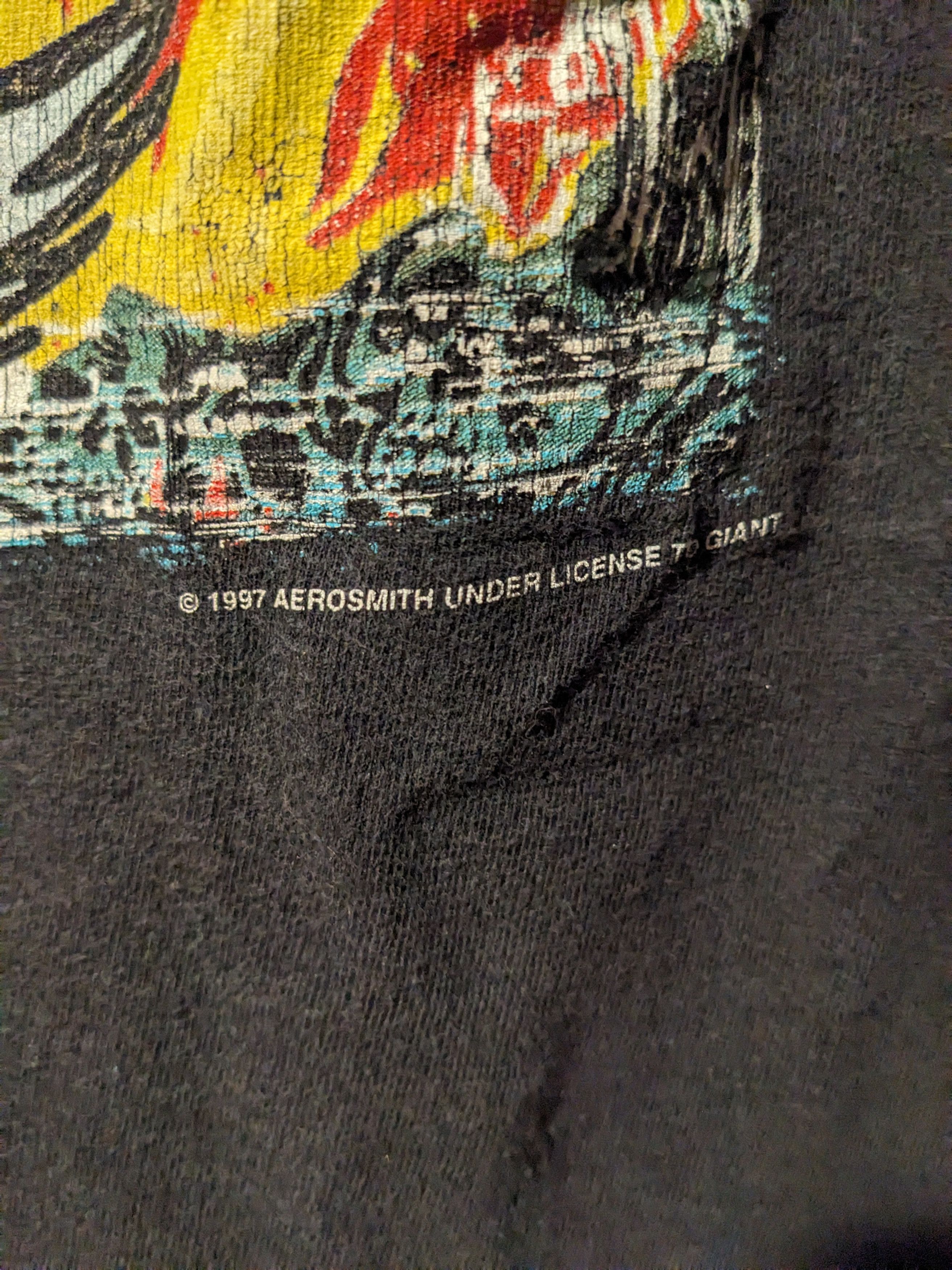 Aerosmith × Band Tees × Vintage Vintage 1997 Aerosmith Nine Lives Cat Black Large T-Shirt Size US L / EU 52-54 / 3 - 3 Thumbnail