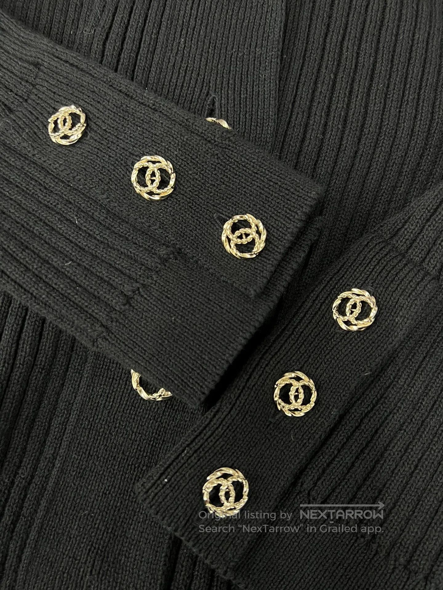 Chanel Chanel Black Gold Button Knit Cardigan. Size US L / EU 52-54 / 3 - 3 Thumbnail