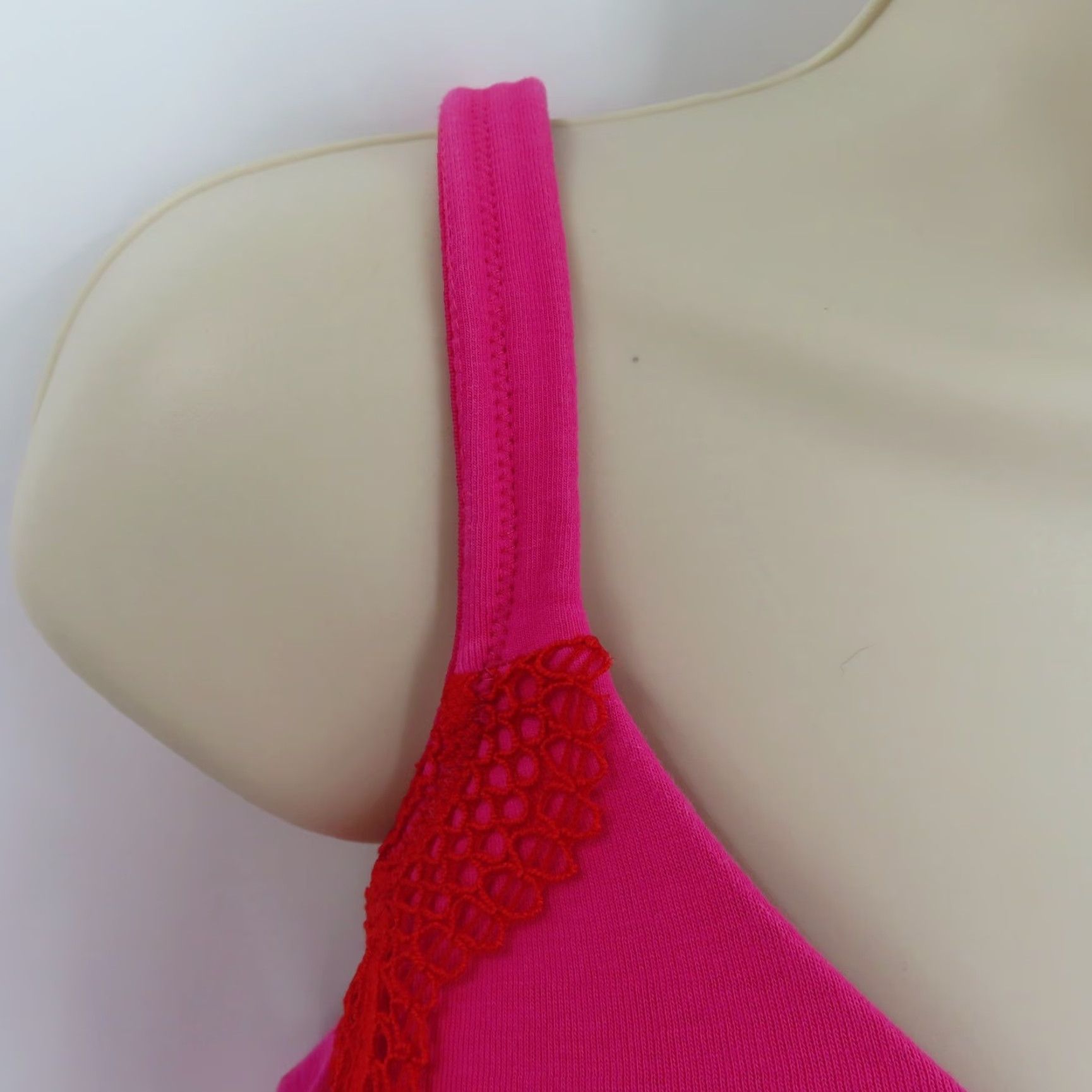 Pinko Cacique Bra 36DD Pink Lace Underwire Padded Lined Plunge T-Shirt Cup DD Womens Adult 36 Size ONE SIZE - 3 Thumbnail