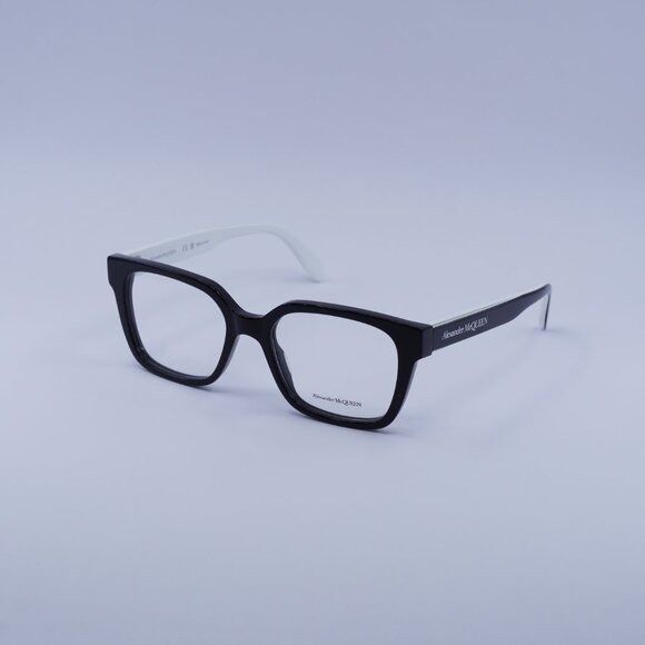Alexander McQueen Alexander McQueen AM0358O 003 Eyeglasses White/Black 52mm Size ONE SIZE - 5 Thumbnail