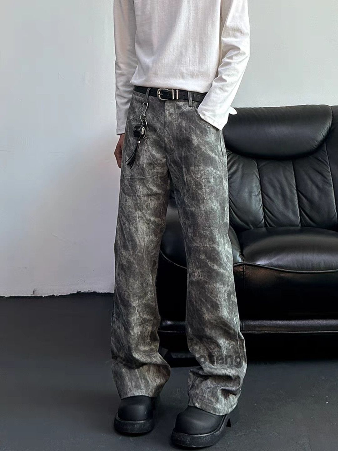 Designer × Japanese Brand × Vintage washed faded cleanfit yuppie bootcut flared pattern pants Size US 32 / EU 48 - 2 Thumbnail