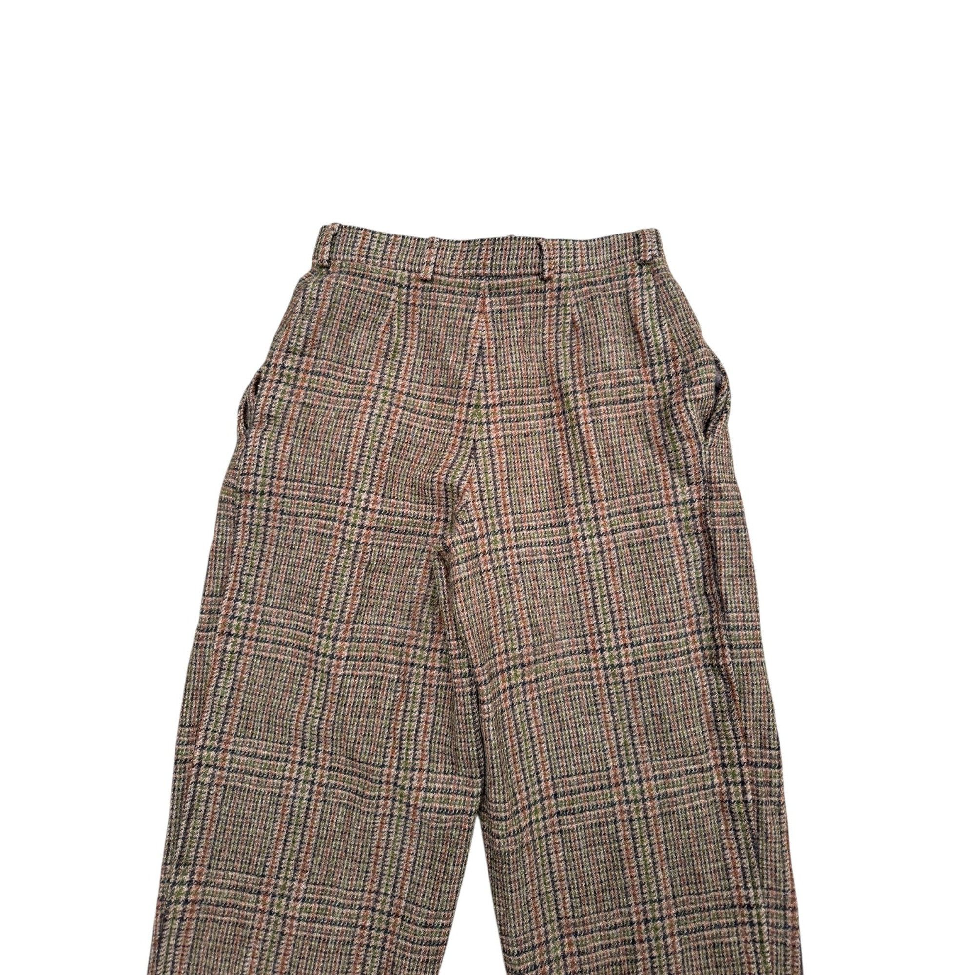 Yves Saint Laurent 1970s Brown Checkered Wool Pants Size 24" / US 00 / IT 34 - 4 Thumbnail