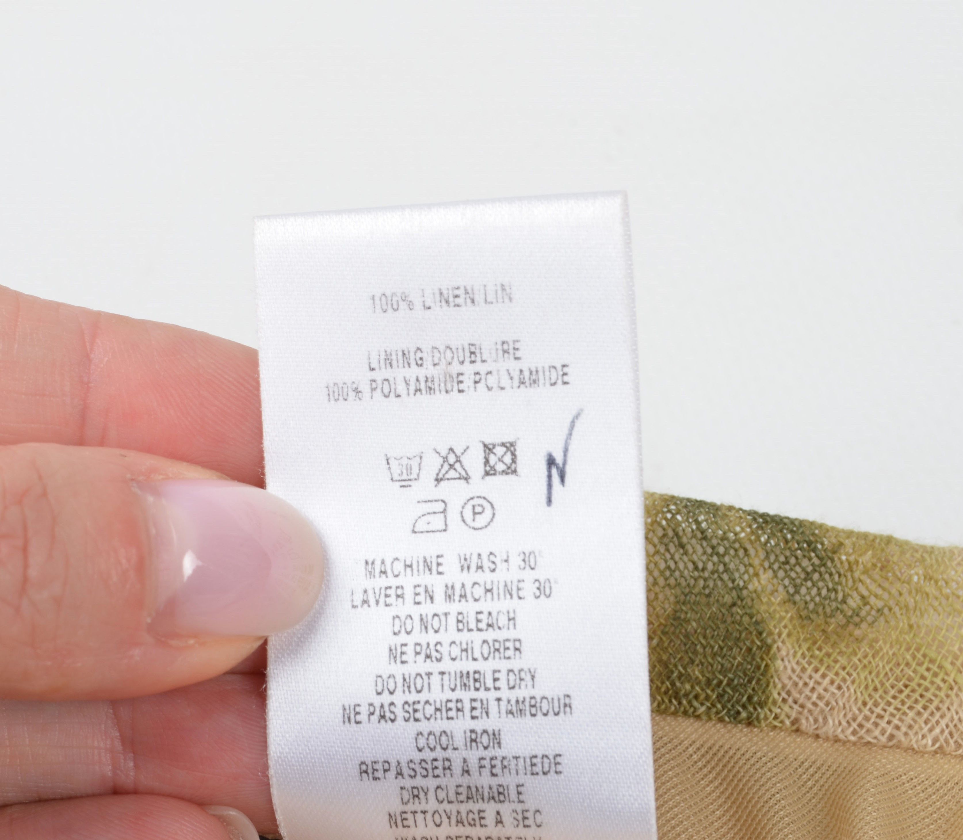 Other Vintage Alex & Co Y2K Linen Floral 100% Linen Mermaid Skirt Size 28" / US 6 / IT 42 - 9 Thumbnail