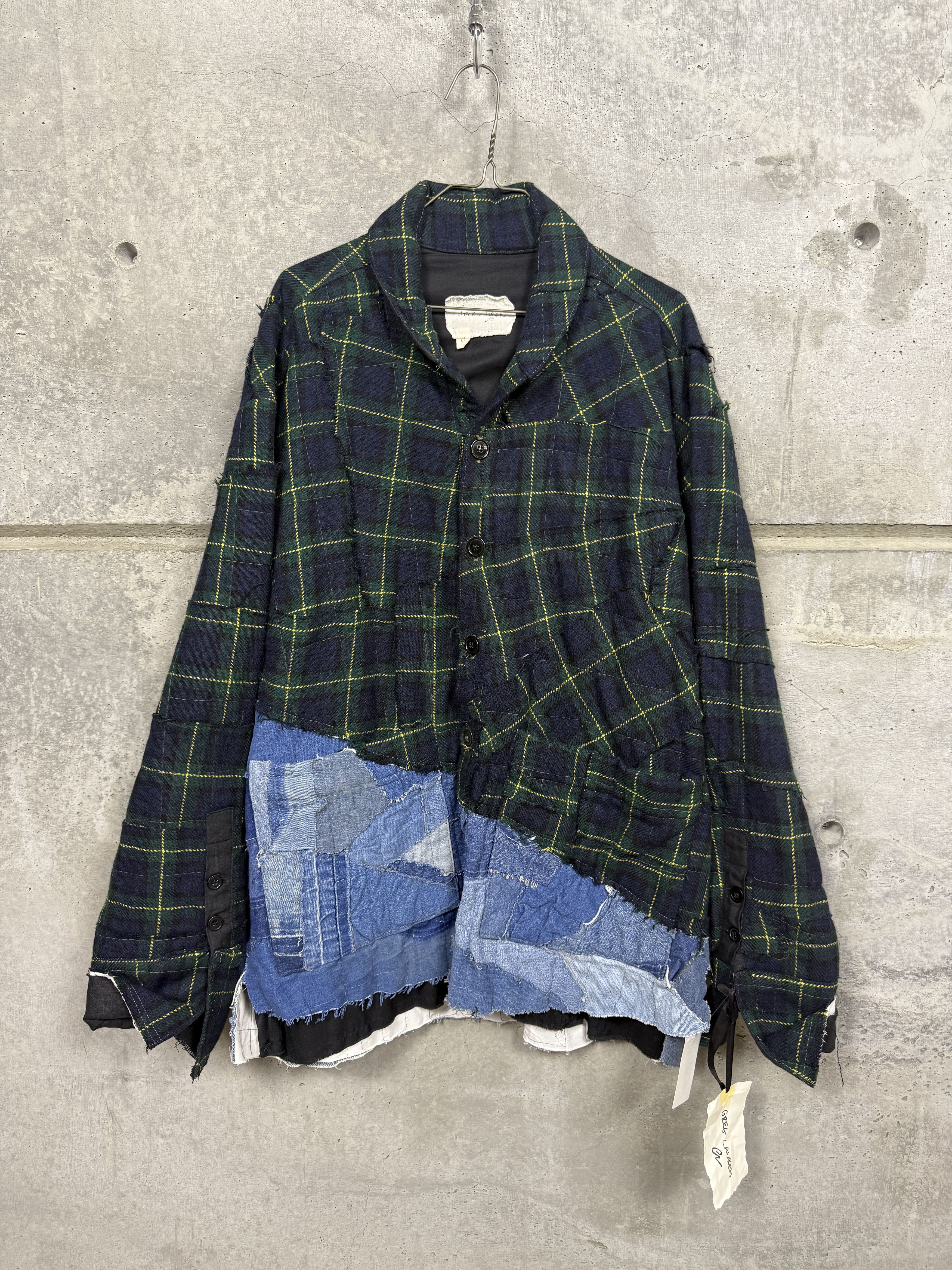Greg Lauren $1600 Greg Lauren Green Stitchwork Boxy Jacket Size US XL / EU 56 / 4 - 1 Thumbnail