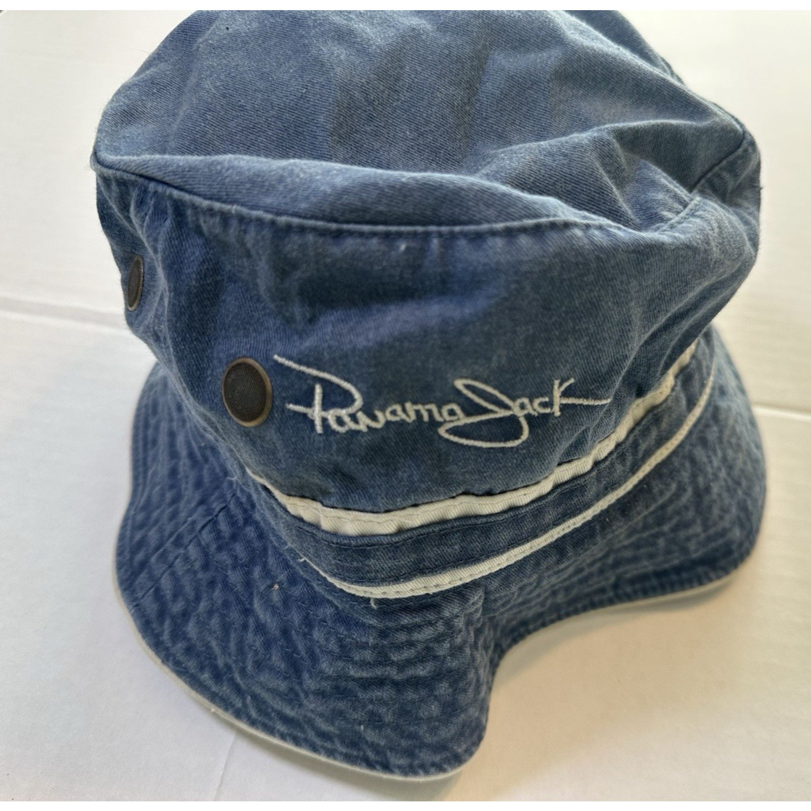 Panama Jack Panama Jack Blue Denim Bucket Sun Hat Vinted LR Cotton Size ONE SIZE - 2 Thumbnail