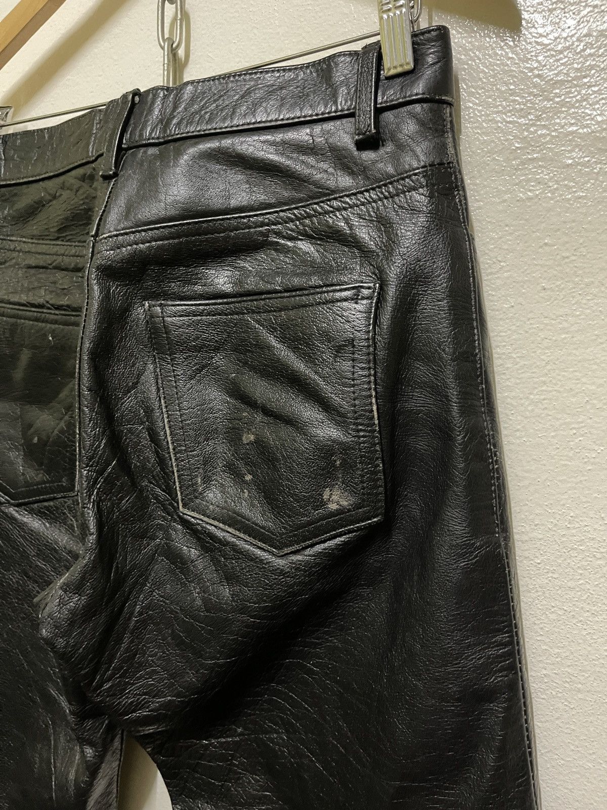Genuine Leather × Vintage Leather Pants Biker Size US 29 - 12 Thumbnail