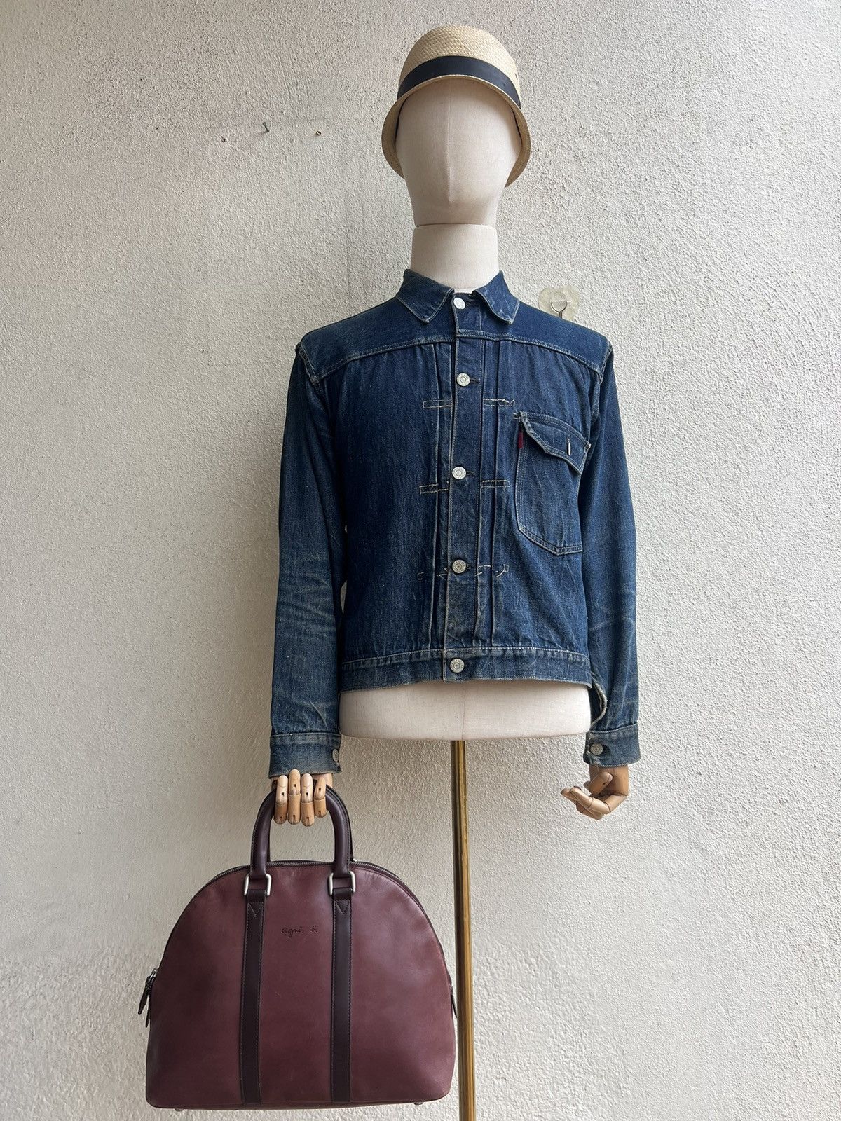 agnes b. Vintage Agnes B. Voyage Distress Fade Patina Leather Bag Size ONE SIZE - 1 Thumbnail