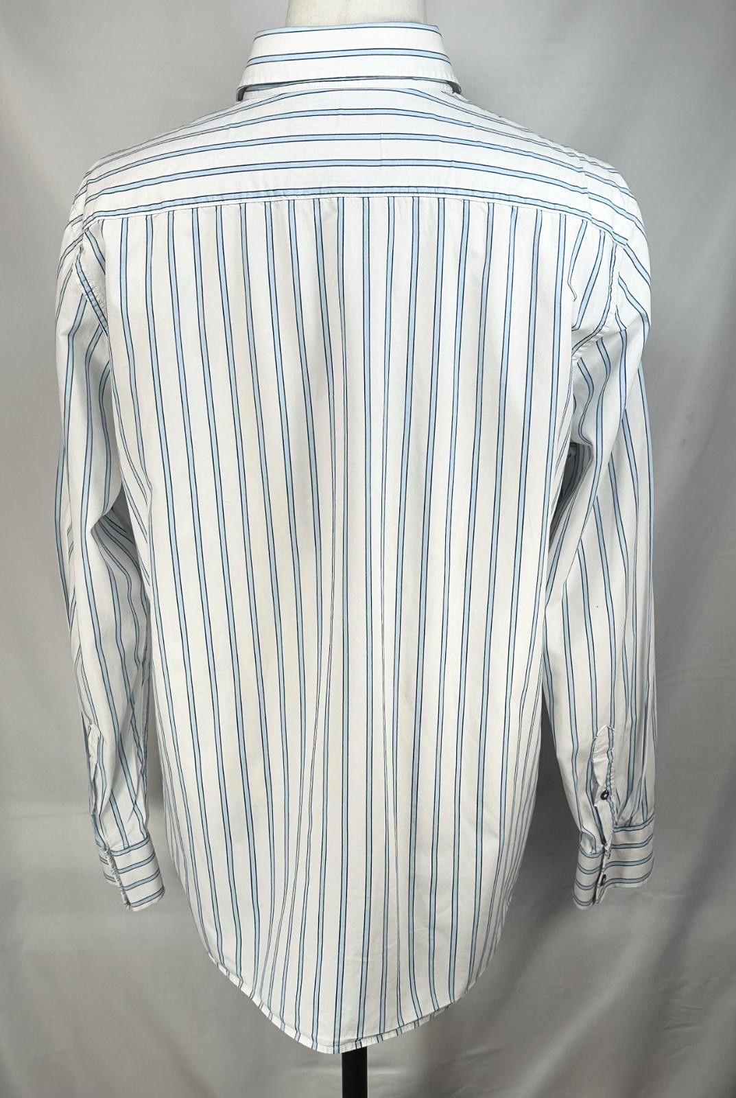 American Eagle Outfitters American Eagle Striped Vintage Fit Button Up Shirt Blue XL Size US XL / EU 56 / 4 - 2 Thumbnail
